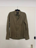 Beige Dash & Dot Slim-Fit Shirt, Size M, Cotton Blend, Normal Use