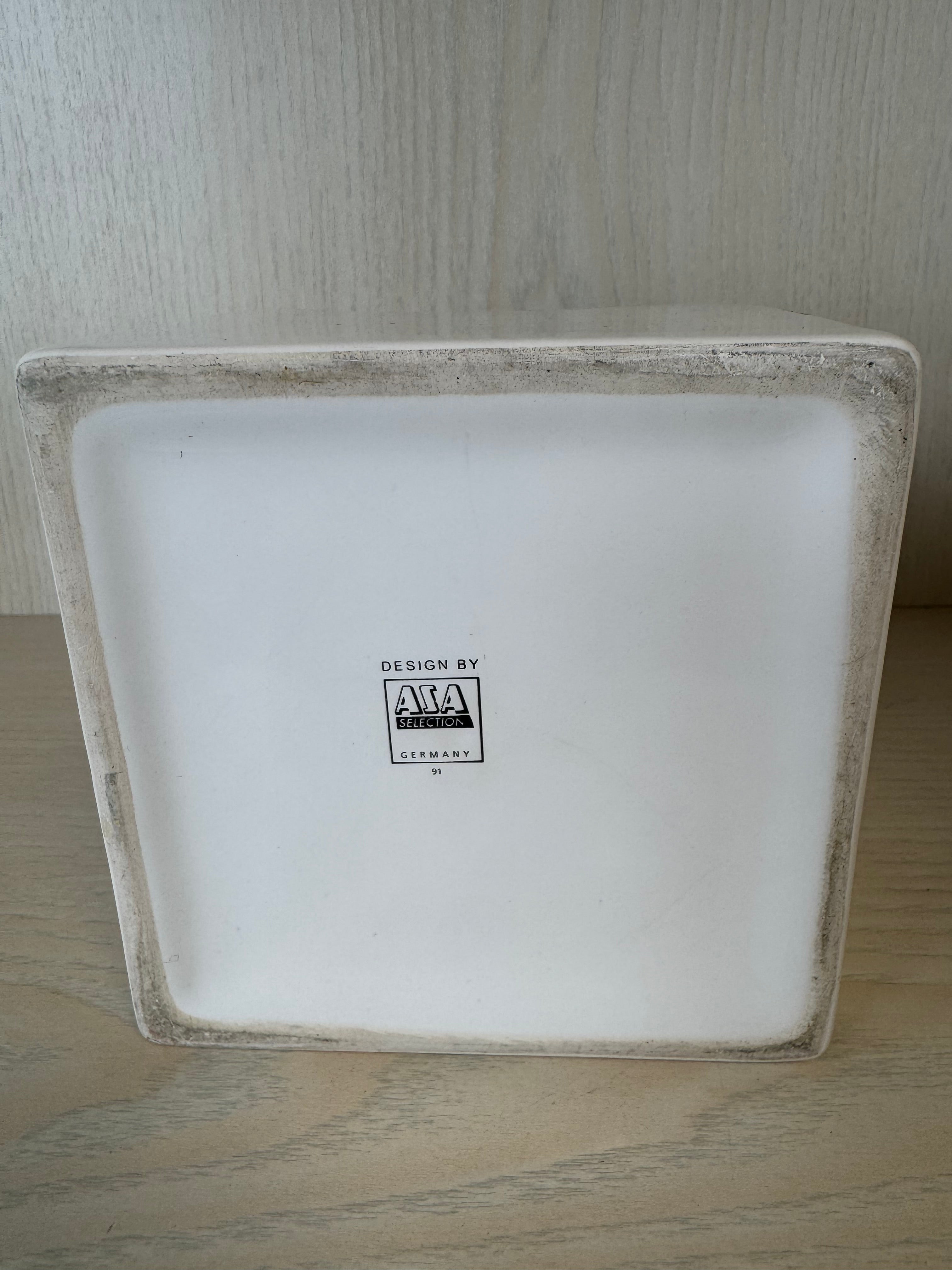 Weißer quadratischer Keramik-Übertopf von ASA Selection, ca. 12 cm, guter Zustand