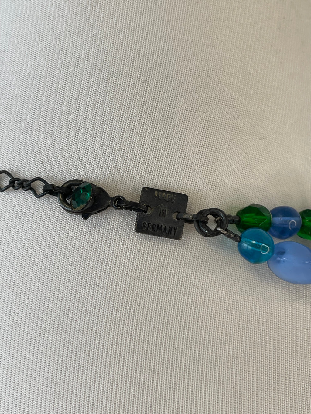 Konplott Double-Strand Glass Bead Bracelet Blue Green Adjustable, Good, 20cm