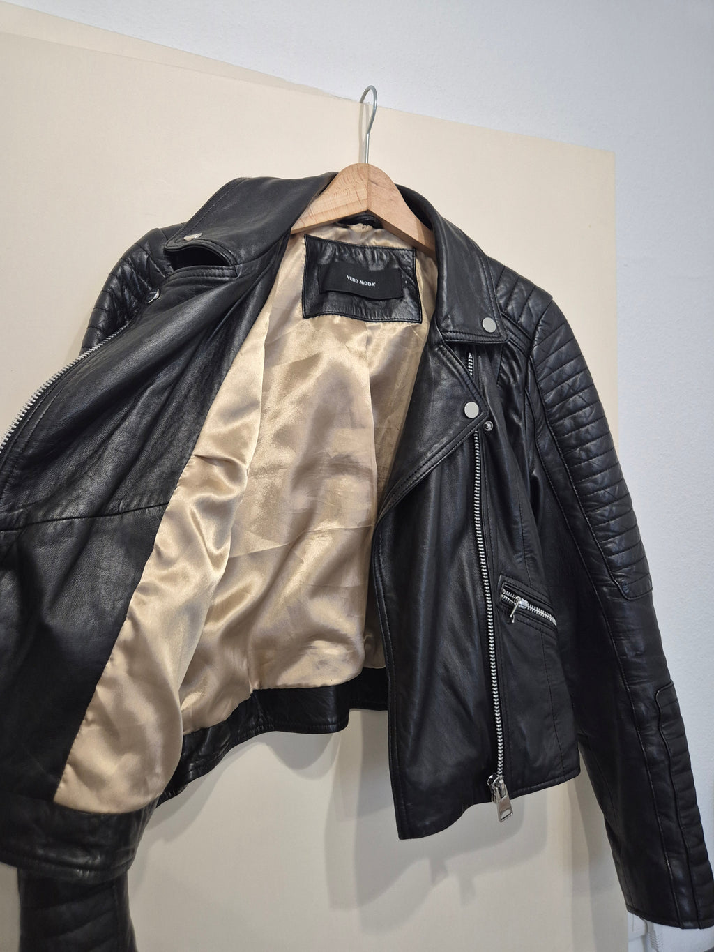 VERO MODA Vimalicia Lederjacke – Schwarz, Gr. S, Sehr gut