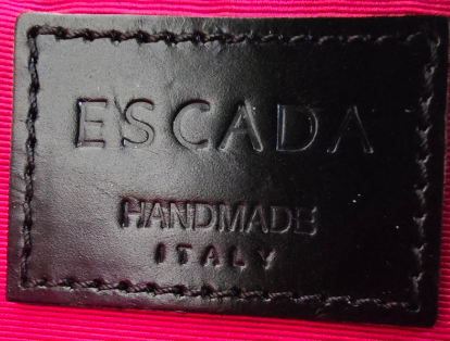 Escada Tweed & Lace Clutch – Schwarz/Weiß, abnehmbare Handschlaufe, wie neu
