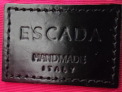 Escada Tweed & Lace Clutch – Schwarz/Weiß, abnehmbare Handschlaufe, wie neu