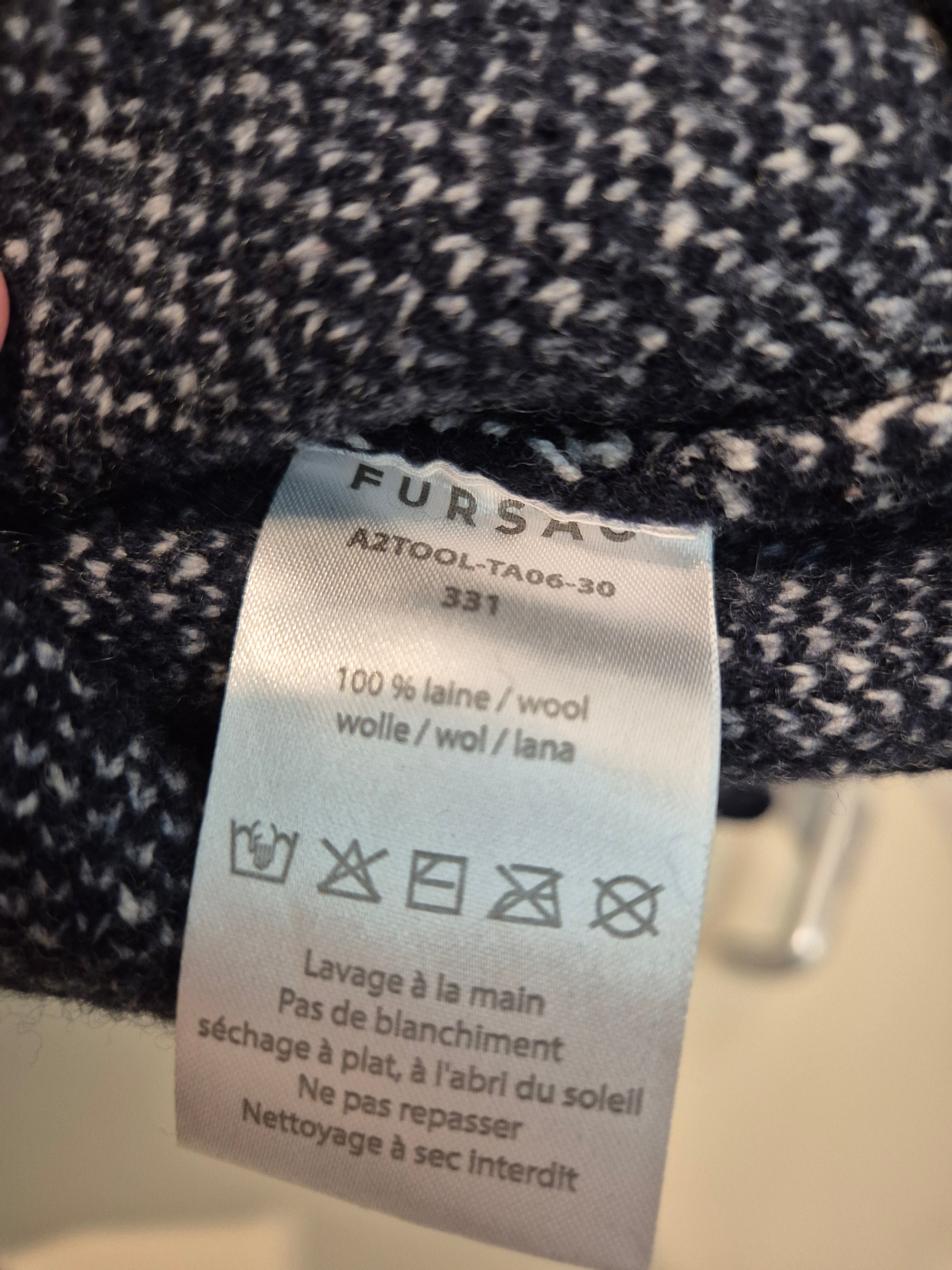 Fursac Wollpullover 100% Wolle | Dunkelblau | Modell A2TOOL-TA06-30 | Gut