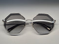 POLICE Octagon Sunglasses, Metal, Silver, Size 53x19 140, Very Good