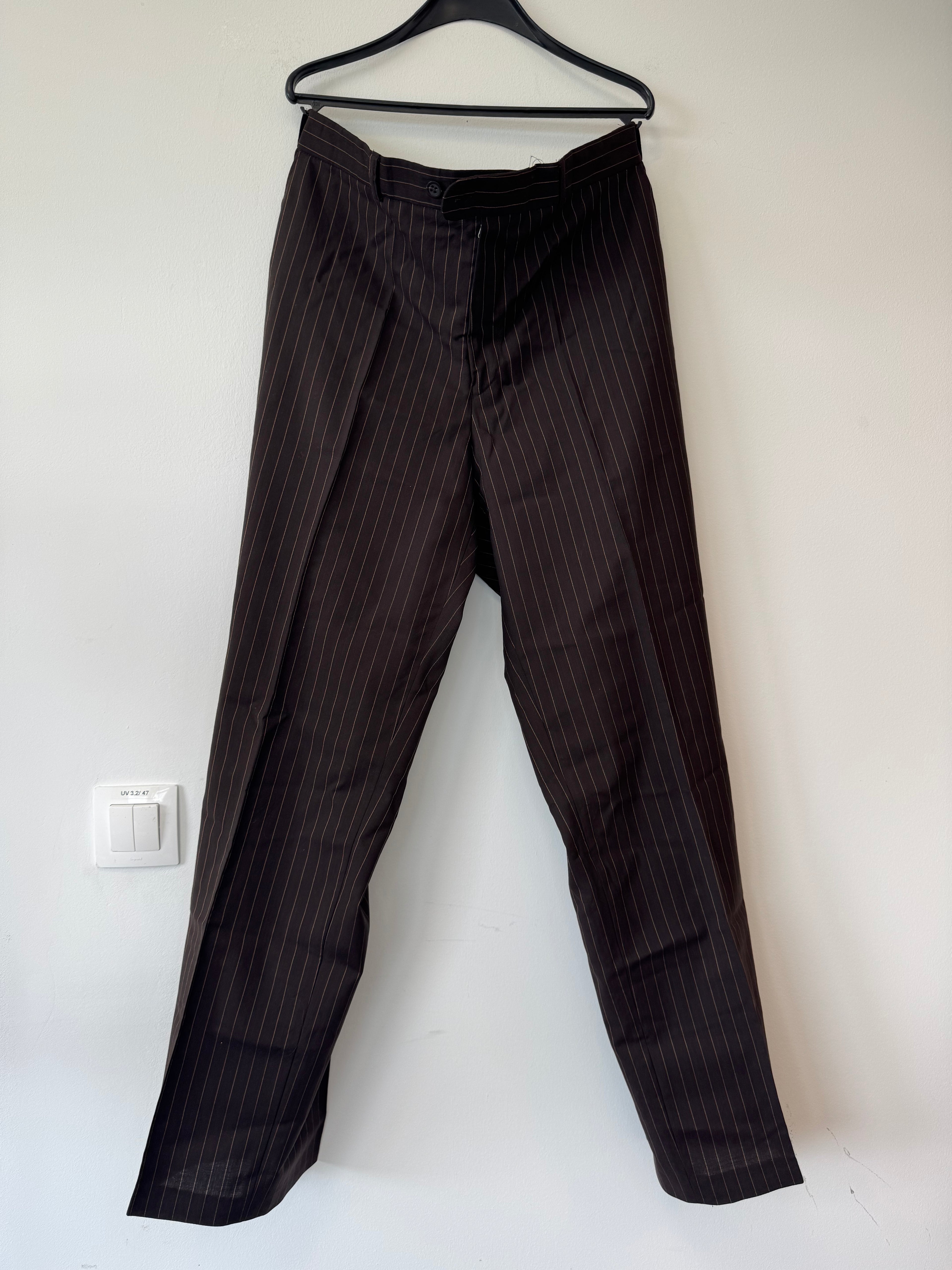 Angelo Litrico Wollhose Pinstripe Gr. 106 Braun, Gebraucht