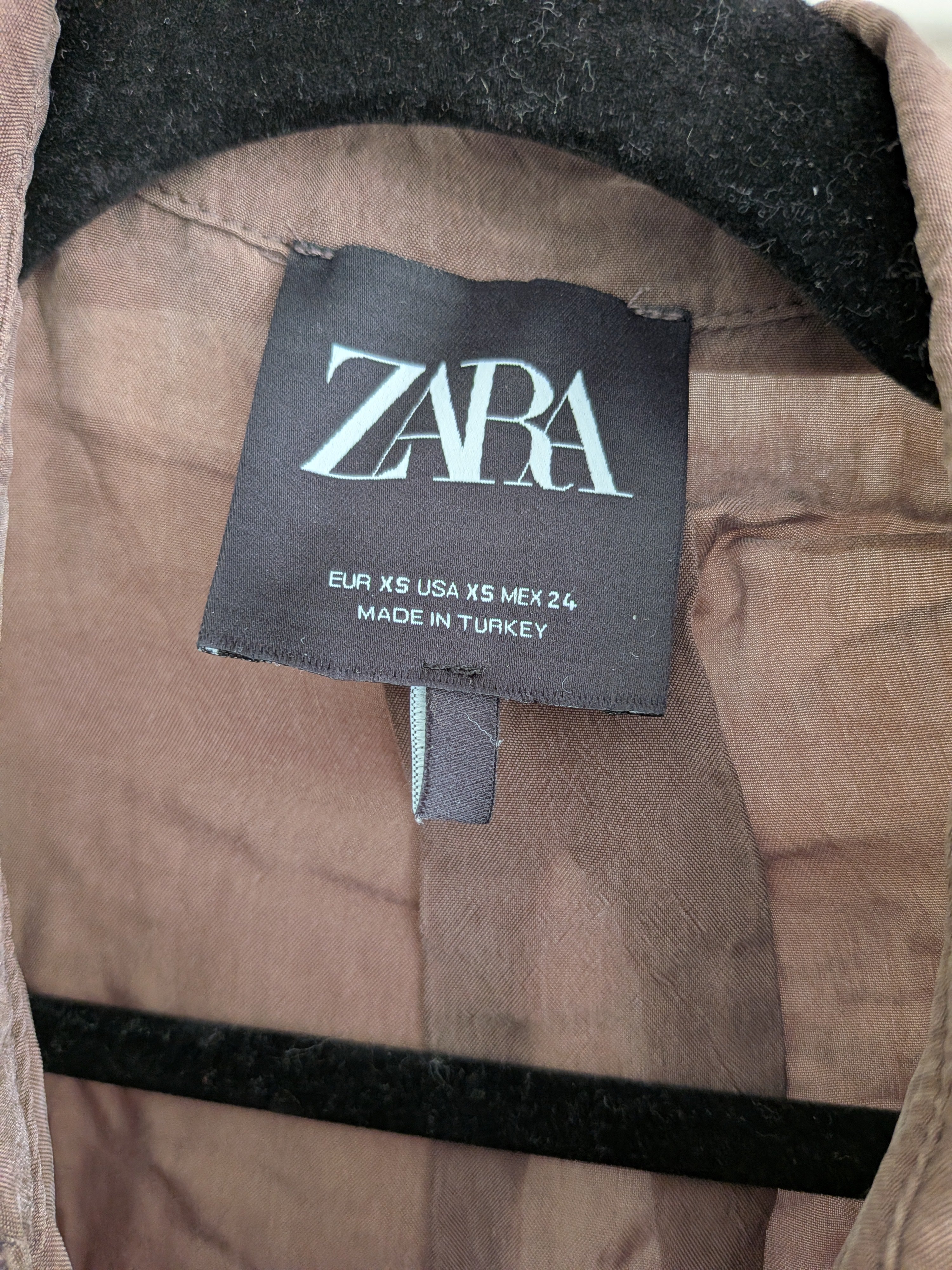 ZARA Button Front Duster Shirt Dress, Chocolate Brown, Size S, Very Good