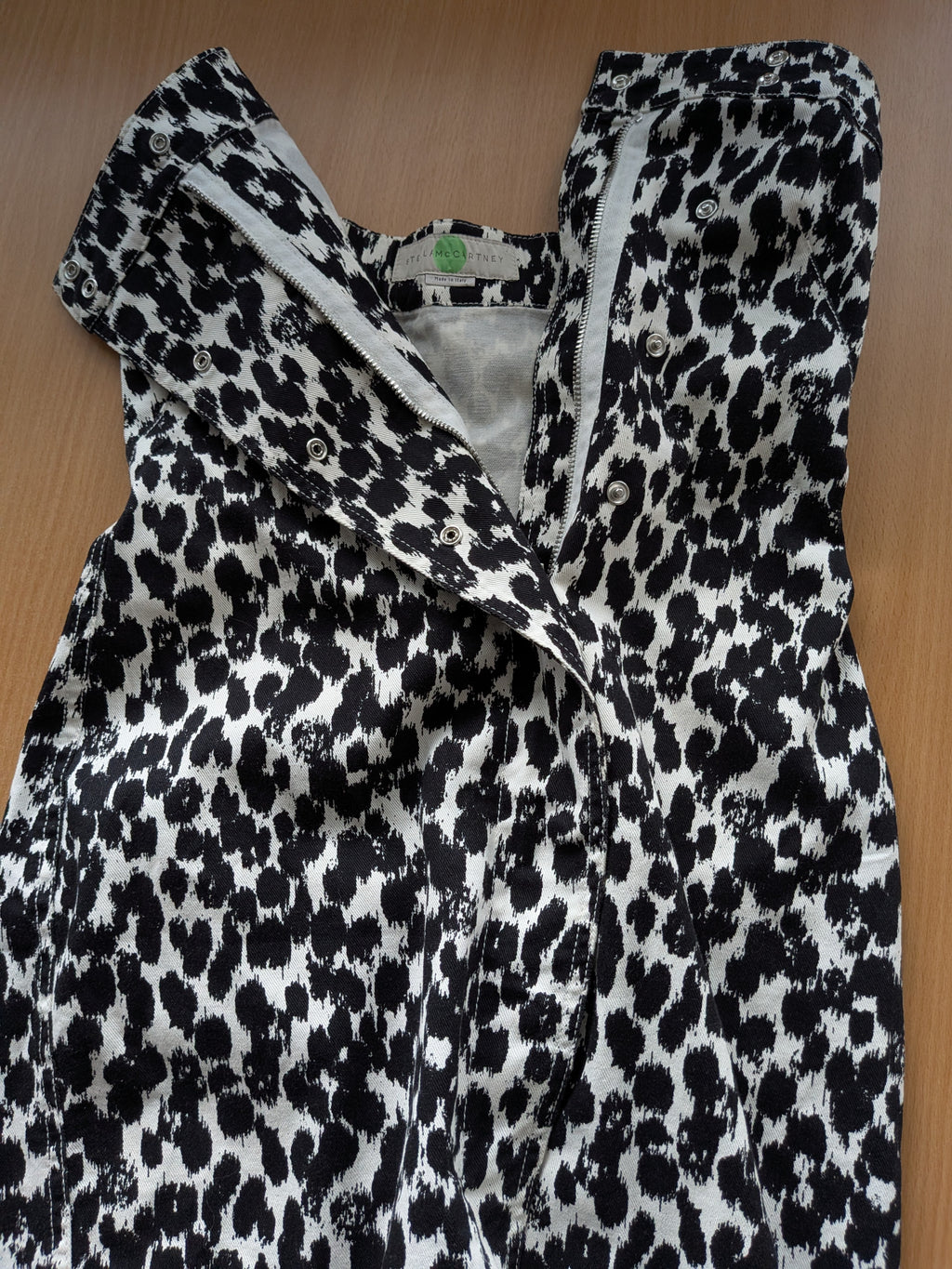 Stella McCartney Leopard Print Strapless Dress, IT 38 XS, Black/White, Very Good