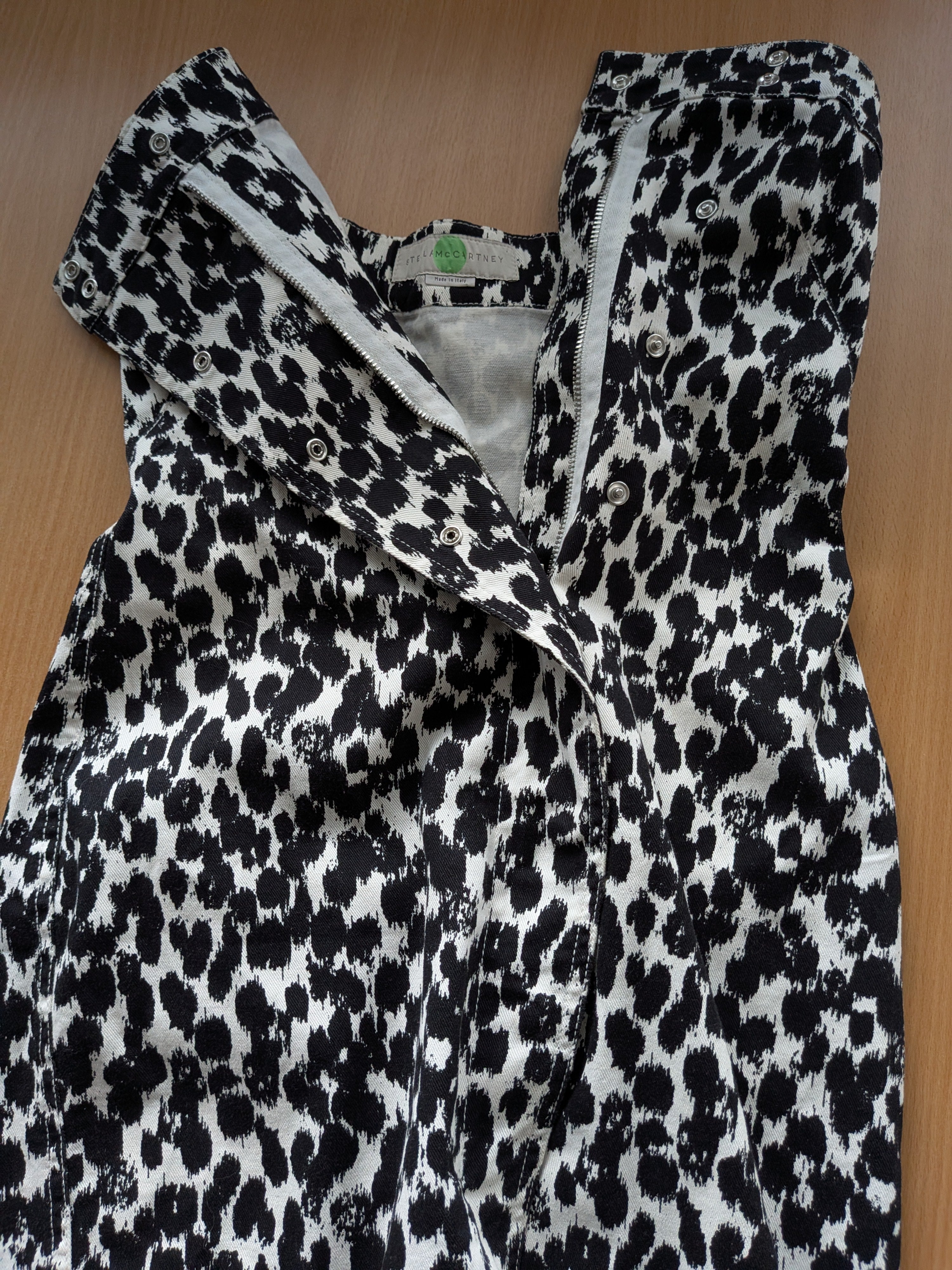 Stella McCartney Leopard Print Strapless Dress, IT 38 XS, Black/White, Very Good