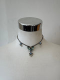 Mihaha Vintage Butterfly Halskette Silber Gold Ice Blue 45cm Gut