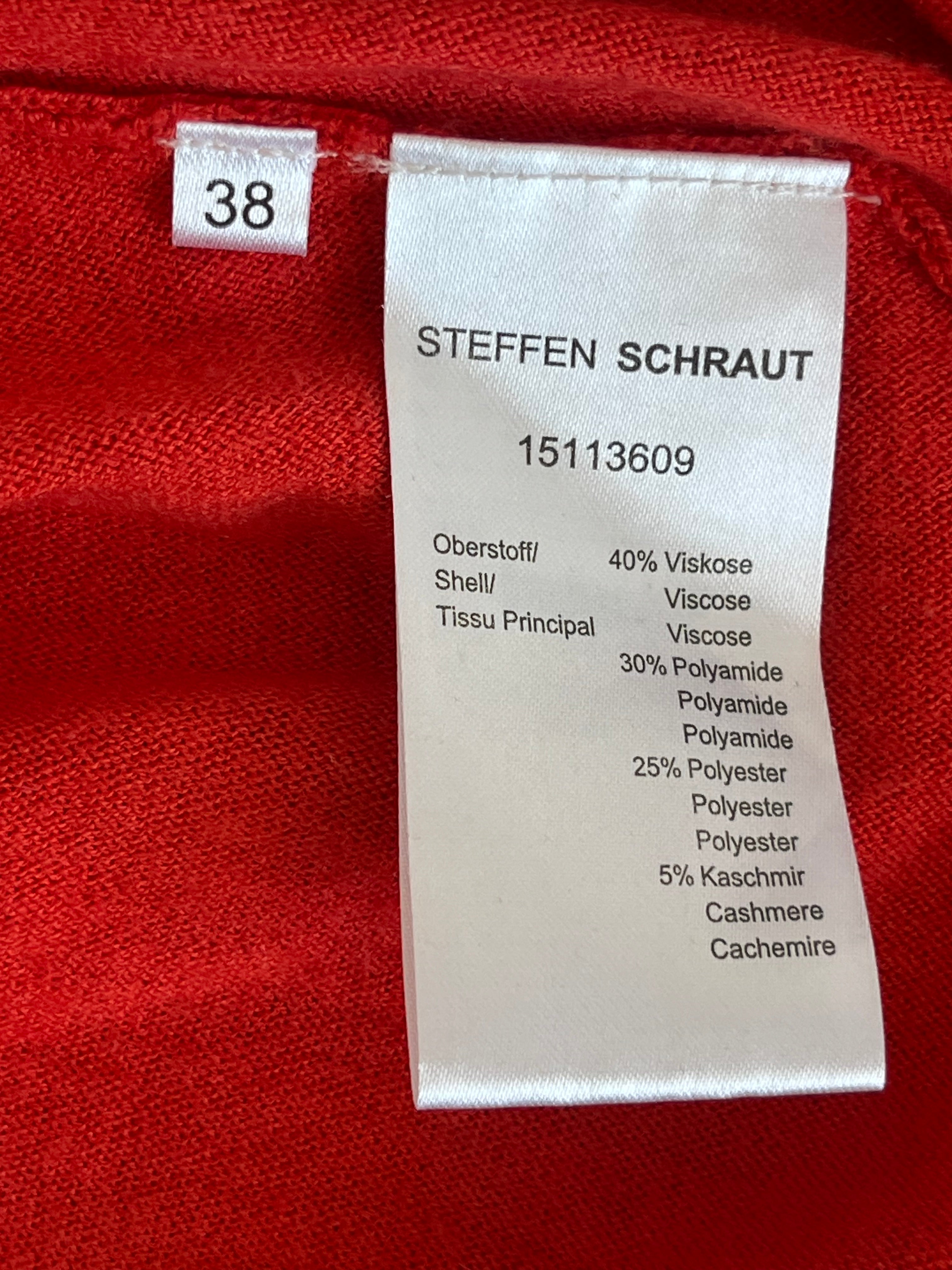 Steffen Schraut Rotes V-Ausschnitt Top Größe 38 Sehr Gut