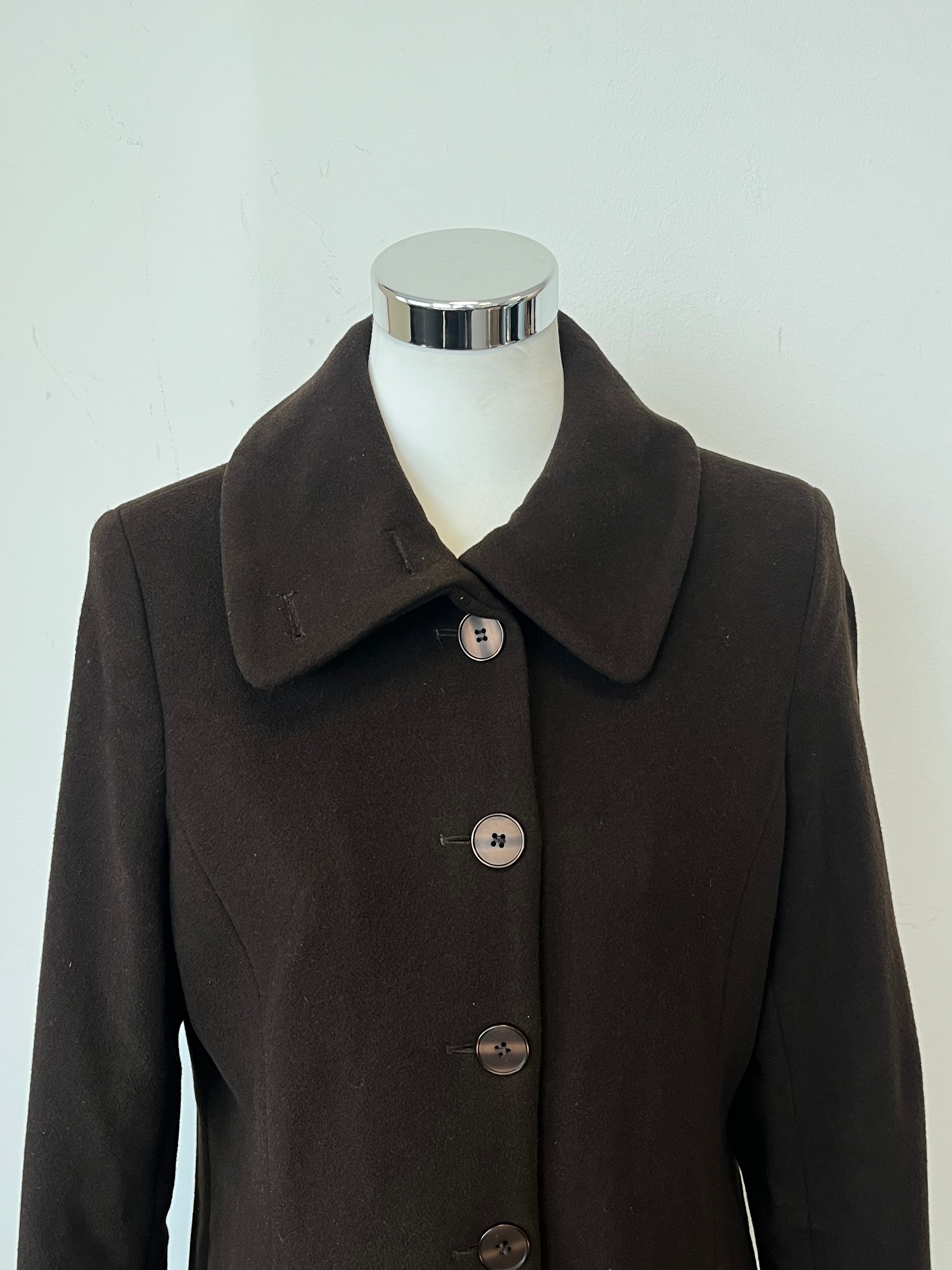 Newhouse Wollmix Car Coat Dunkelbraun Gr. 40 Sehr Gut