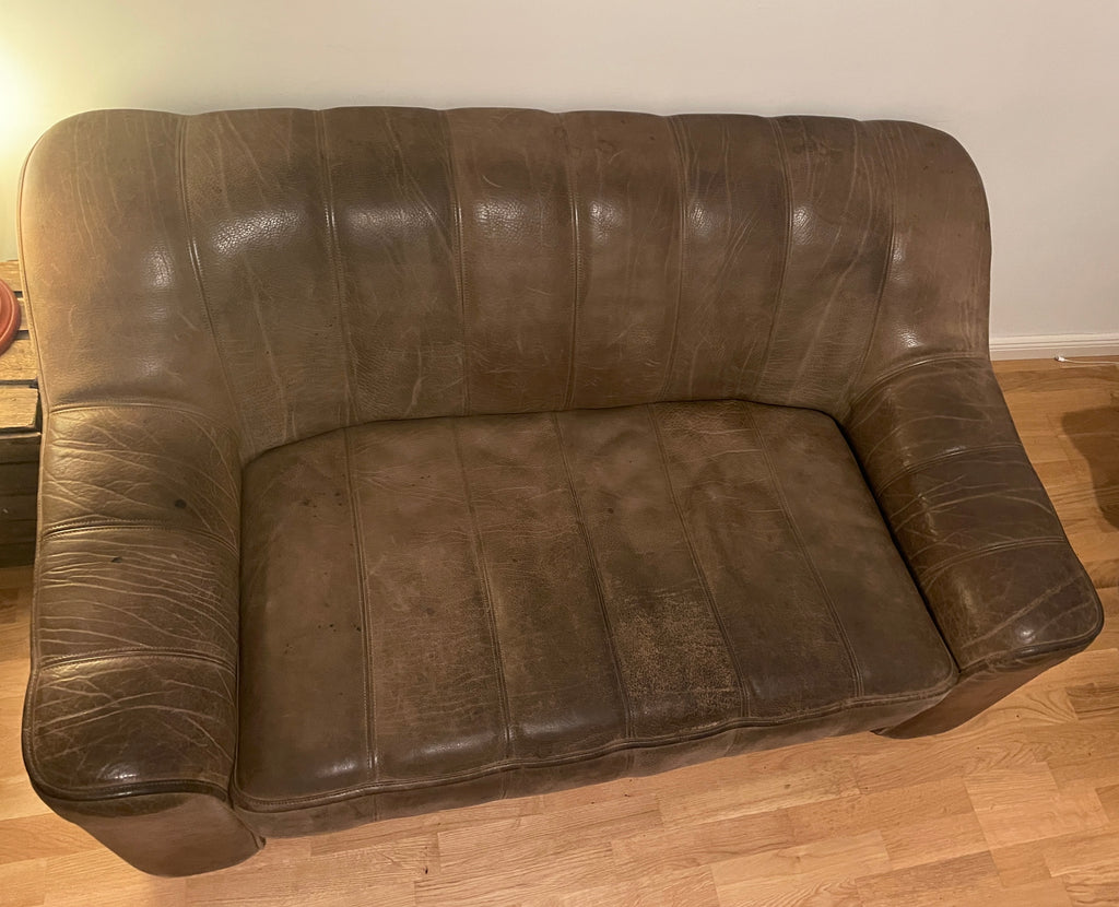 De Sede DS 44 Zweisitzer Sofa, Büffelleder, Cuoio, Guter Zustand