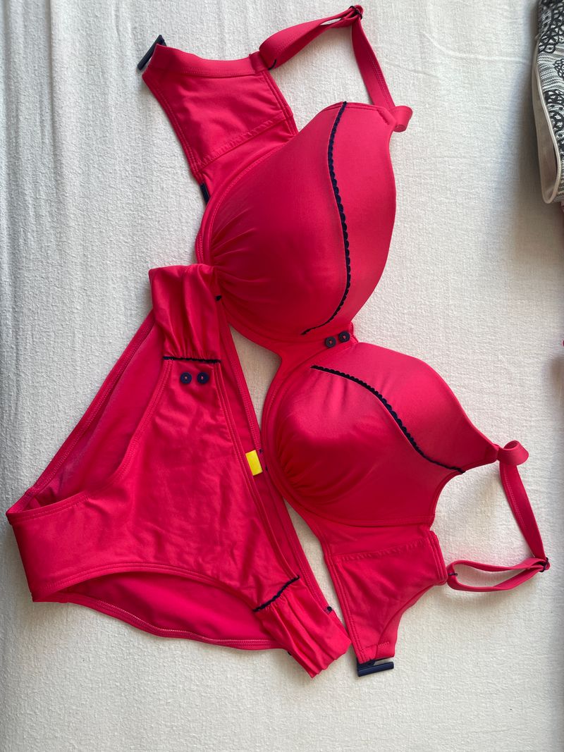 Cleo by Panache Lucille Bikini Set 30H/65H Hot Pink/Navy, sehr guter Zustand