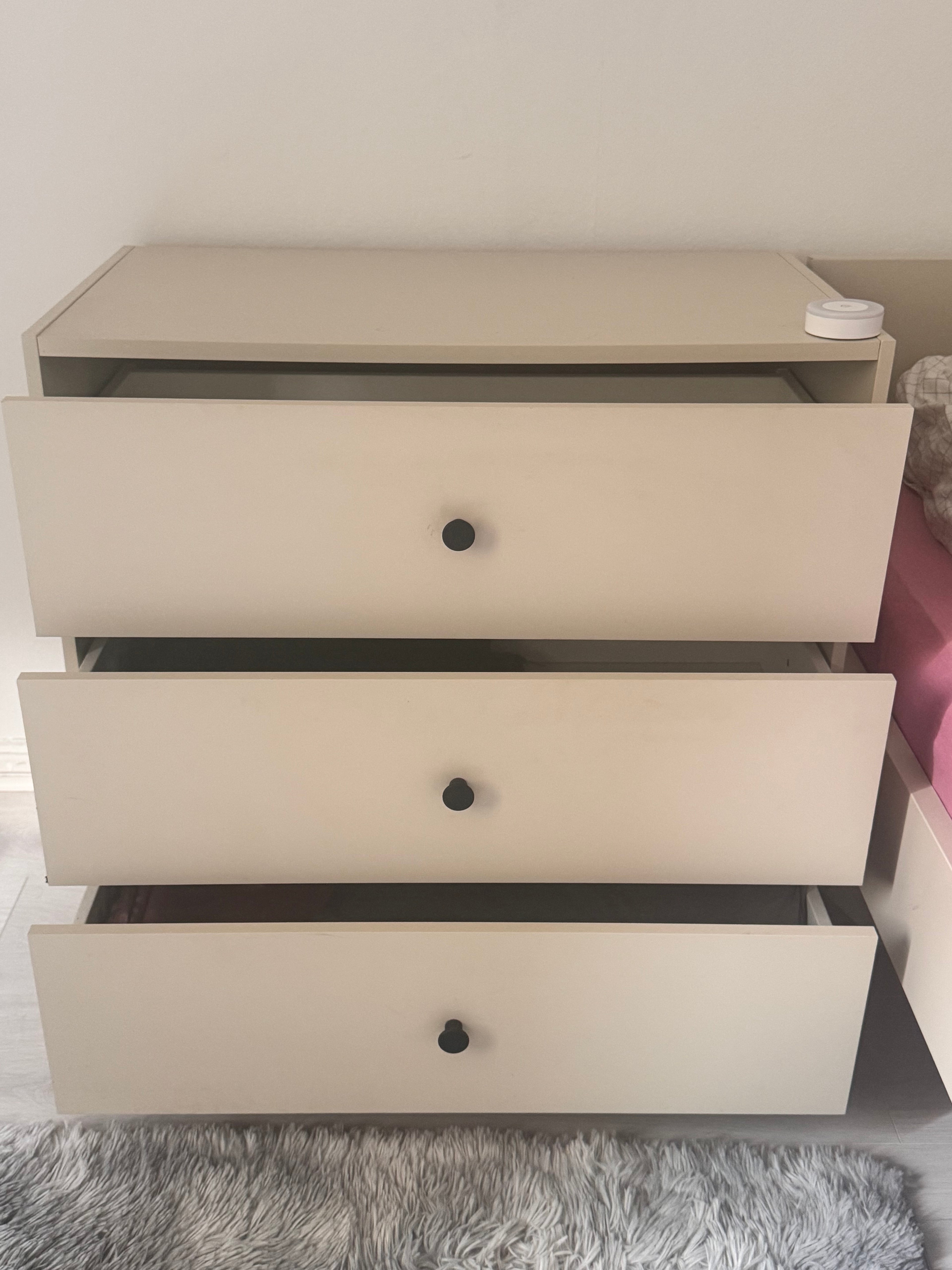 IKEA MALM Chest of 3 Drawers, White, 80x78 cm, Very Good Condition