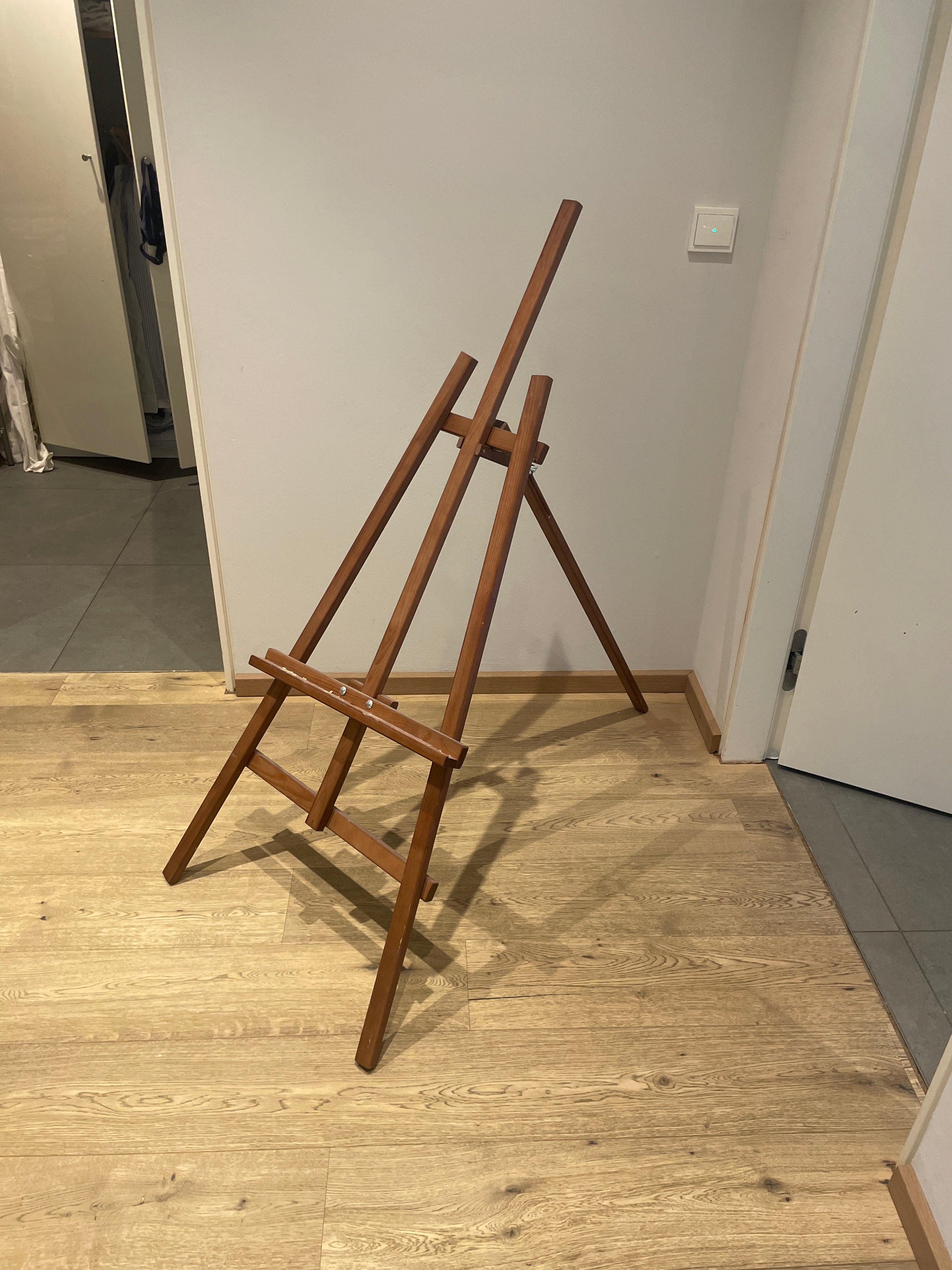 Klappbares A-Frame Staffelei aus Buchenholz, ca. 140 cm, Braun, guter Zustand