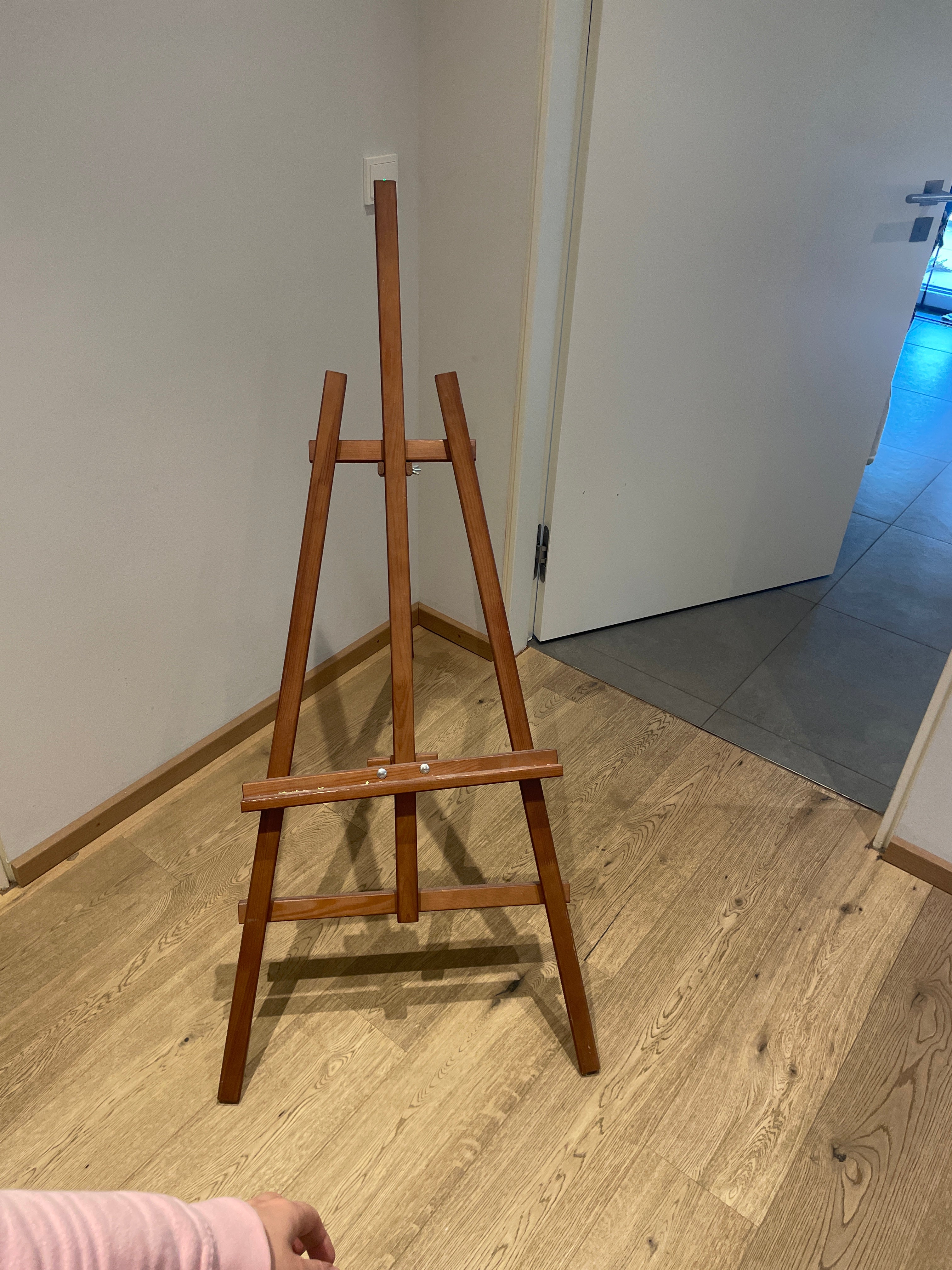 Klappbares A-Frame Staffelei aus Buchenholz, ca. 140 cm, Braun, guter Zustand