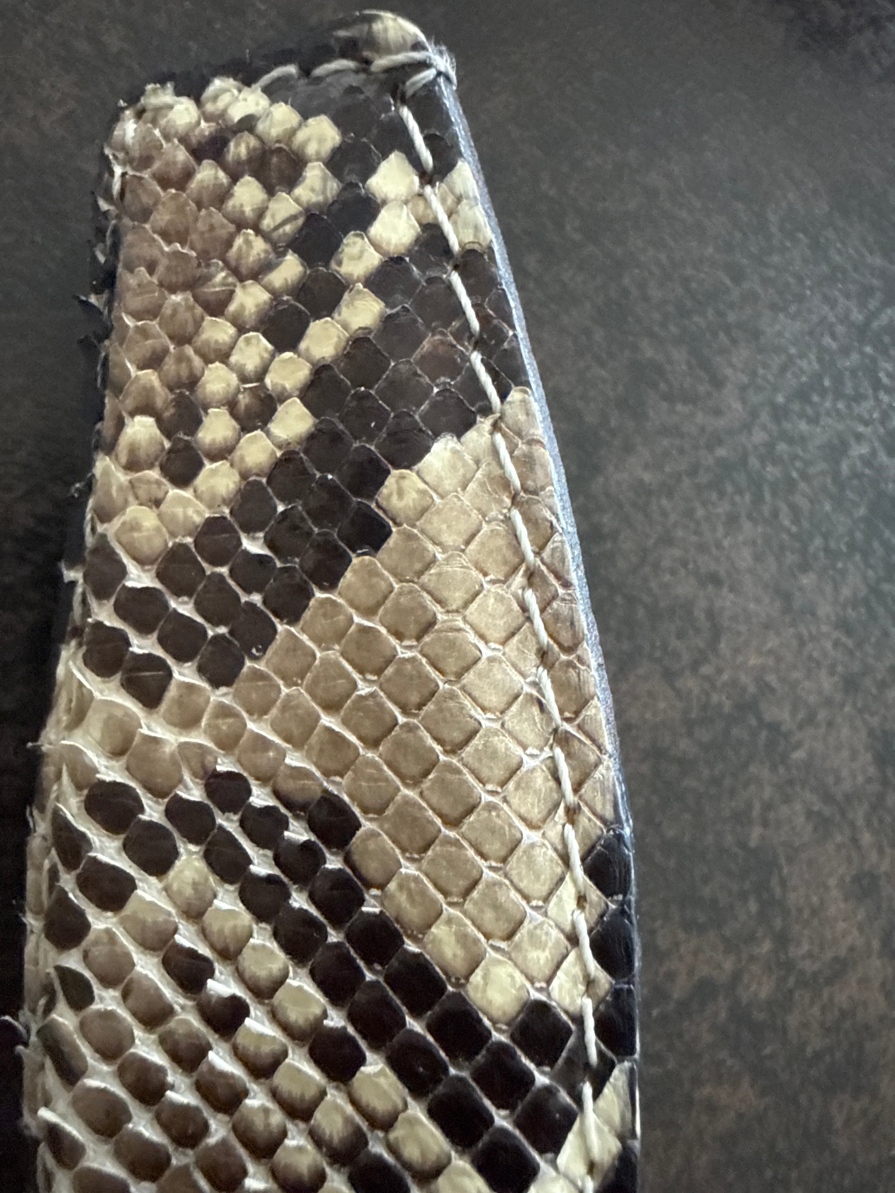 Echter Pythonleder-Gürtel, handgefertigt in Italien, 4 cm, sehr guter Zustand
