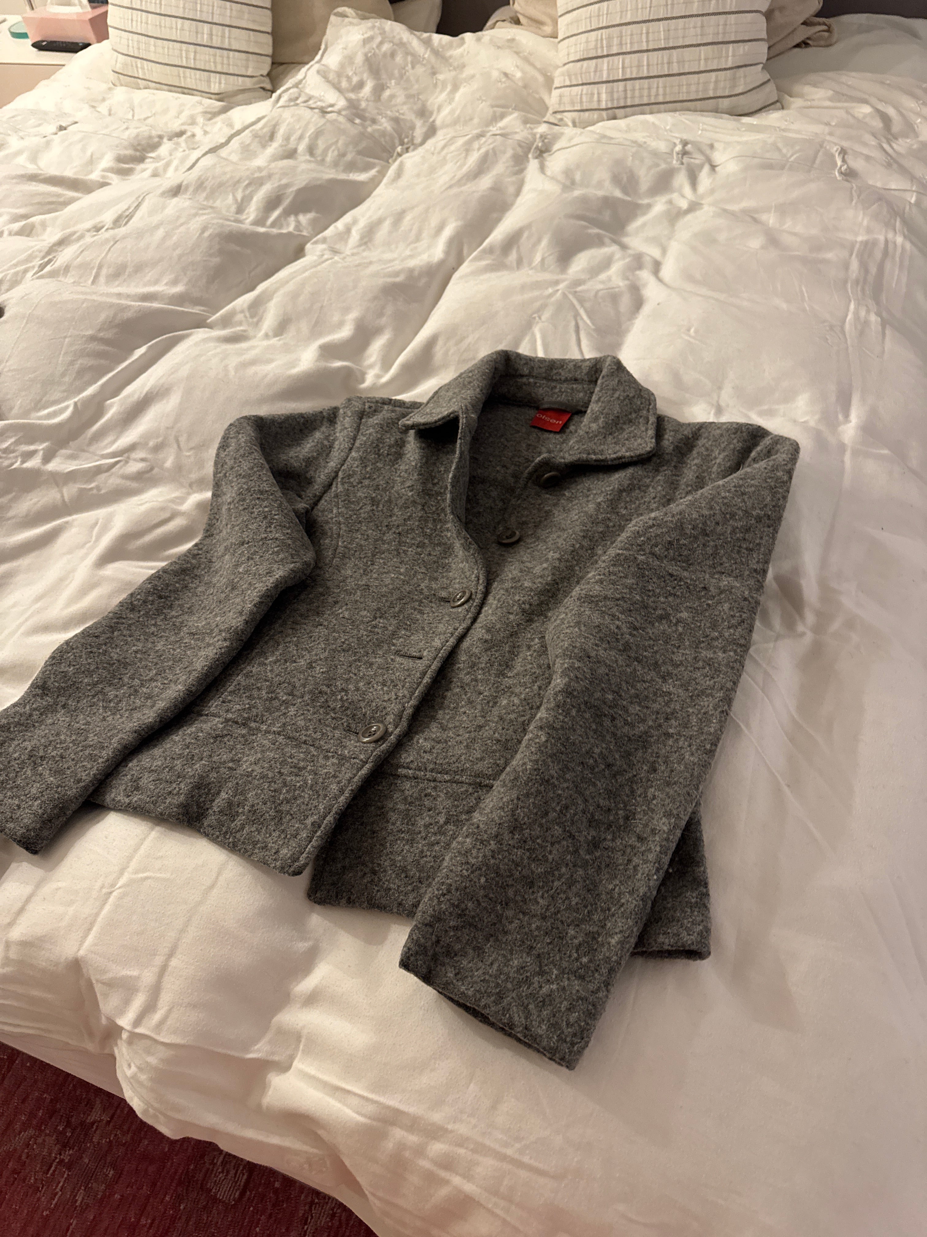 Olsen Women's Wool Short Jacket – Anthracite Grey, Size 38, Very Good