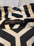 AMY & CLO geometric midi dress S – black/white, like new