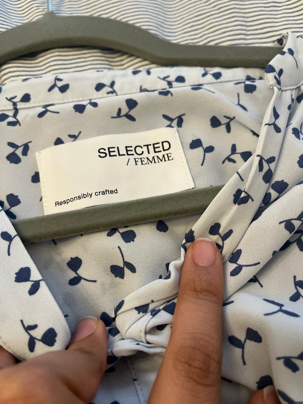 SELECTED FEMME Kleid M – Weiß/Blau, wie neu