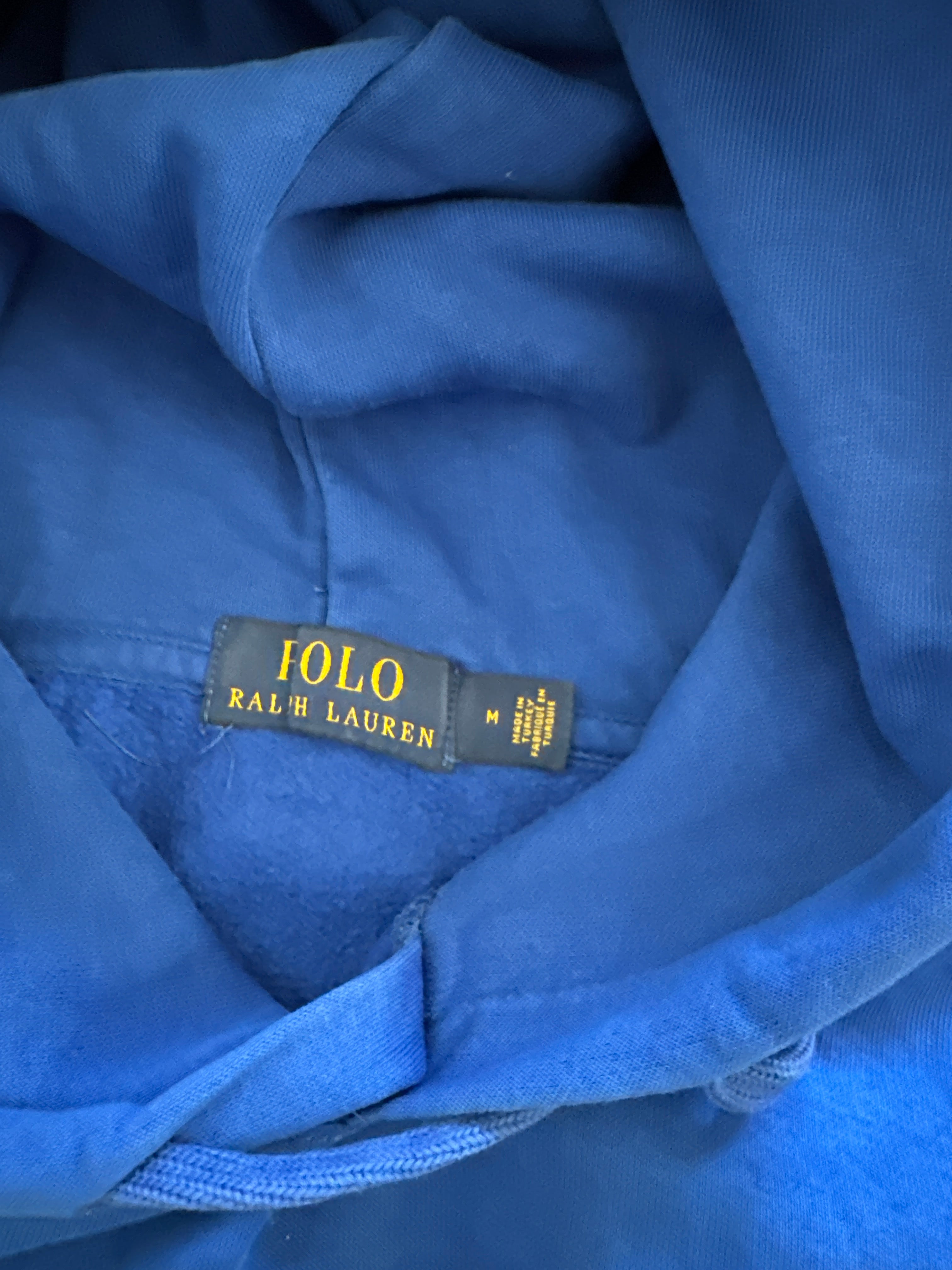 Polo Ralph Lauren Polo Bear Hoodie Blue Size M Used Bear Print Faded