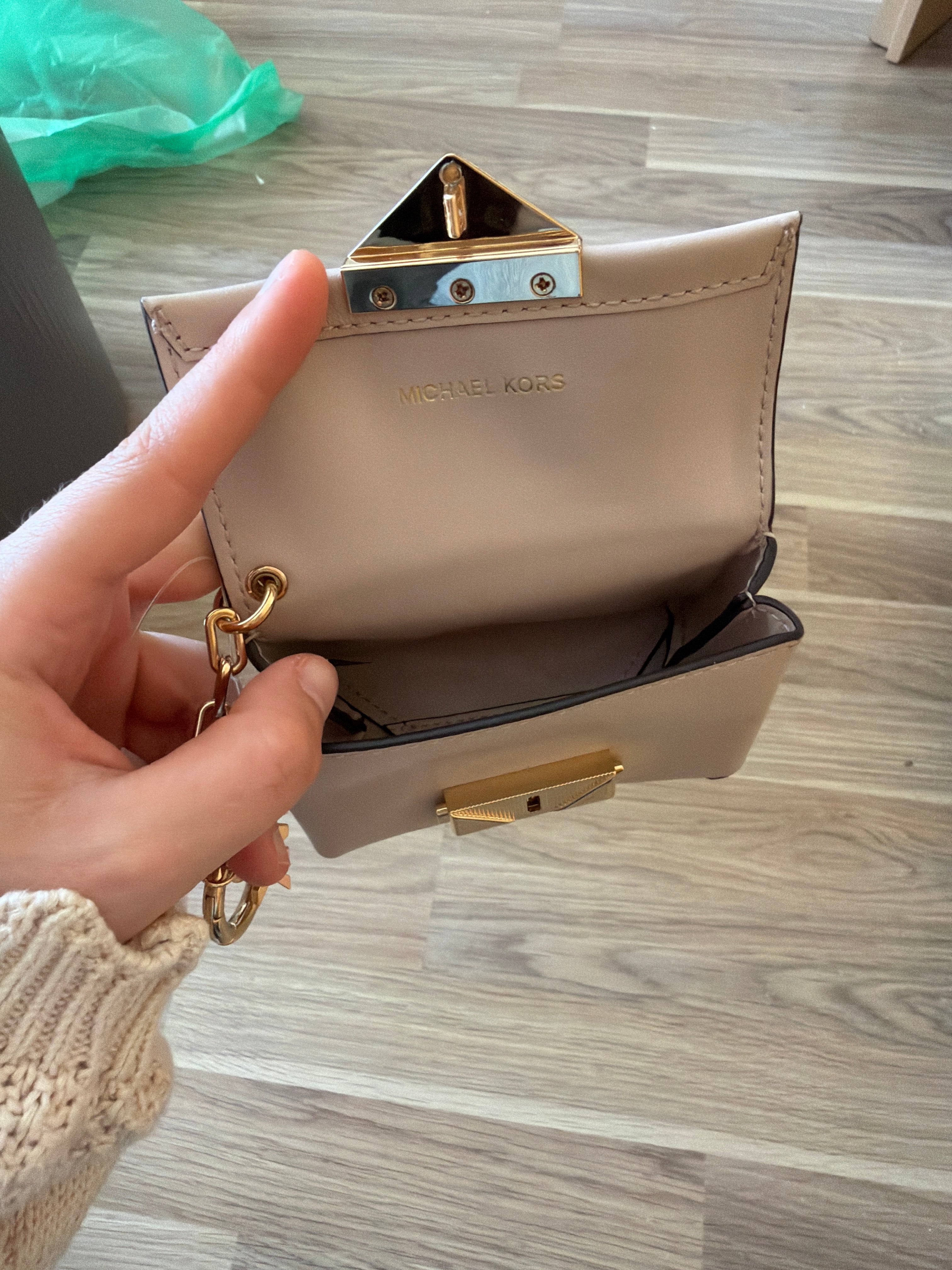 Michael Kors Cece Mini Flap Münzbörse Soft Pink Leder Neu