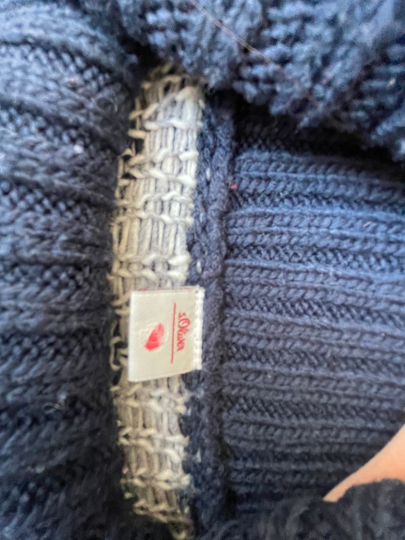 s.Oliver Women's Fair Isle Turtleneck Sweater, Black/Red/Cream, EU 38, Used