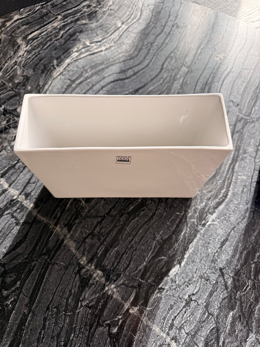 White ASA Selection Ceramic Rectangular Planter, Small, New, 20 cm
