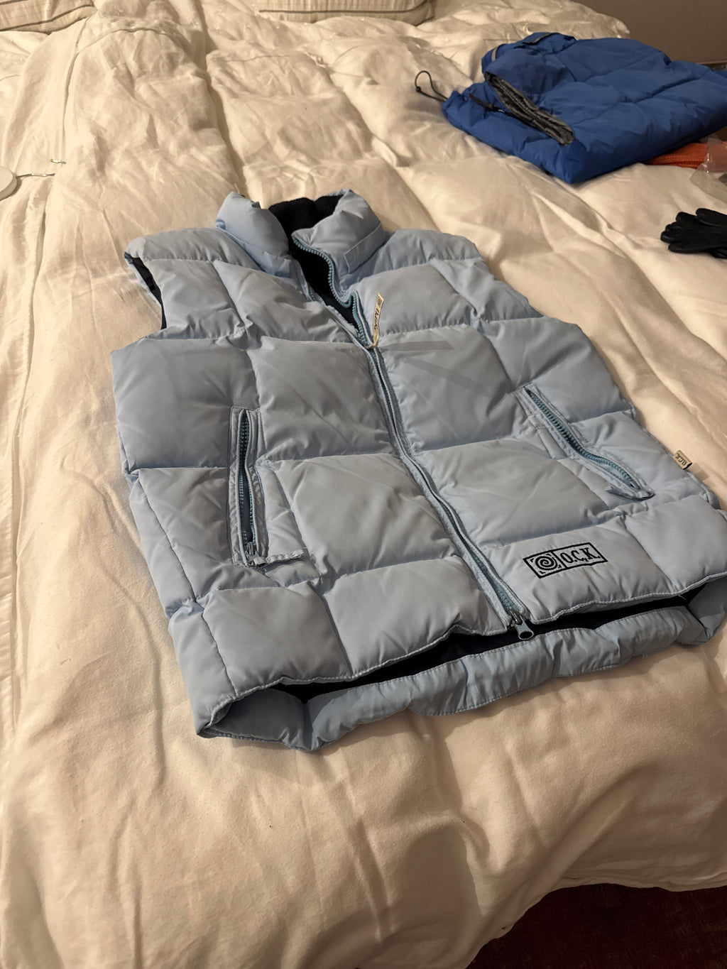 OCK Damen Steppweste – Hellblau, Gr. 38, Fleece, Sehr guter Zustand