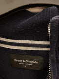 Bruun & Stengade Quarter-Zip Pullover – Navy, Größe L, Guter Zustand