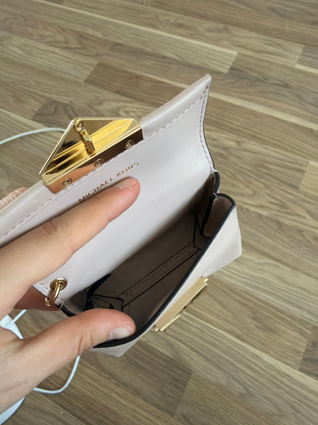 Michael Kors Cece Mini Flap Münzbörse Soft Pink Leder Neu