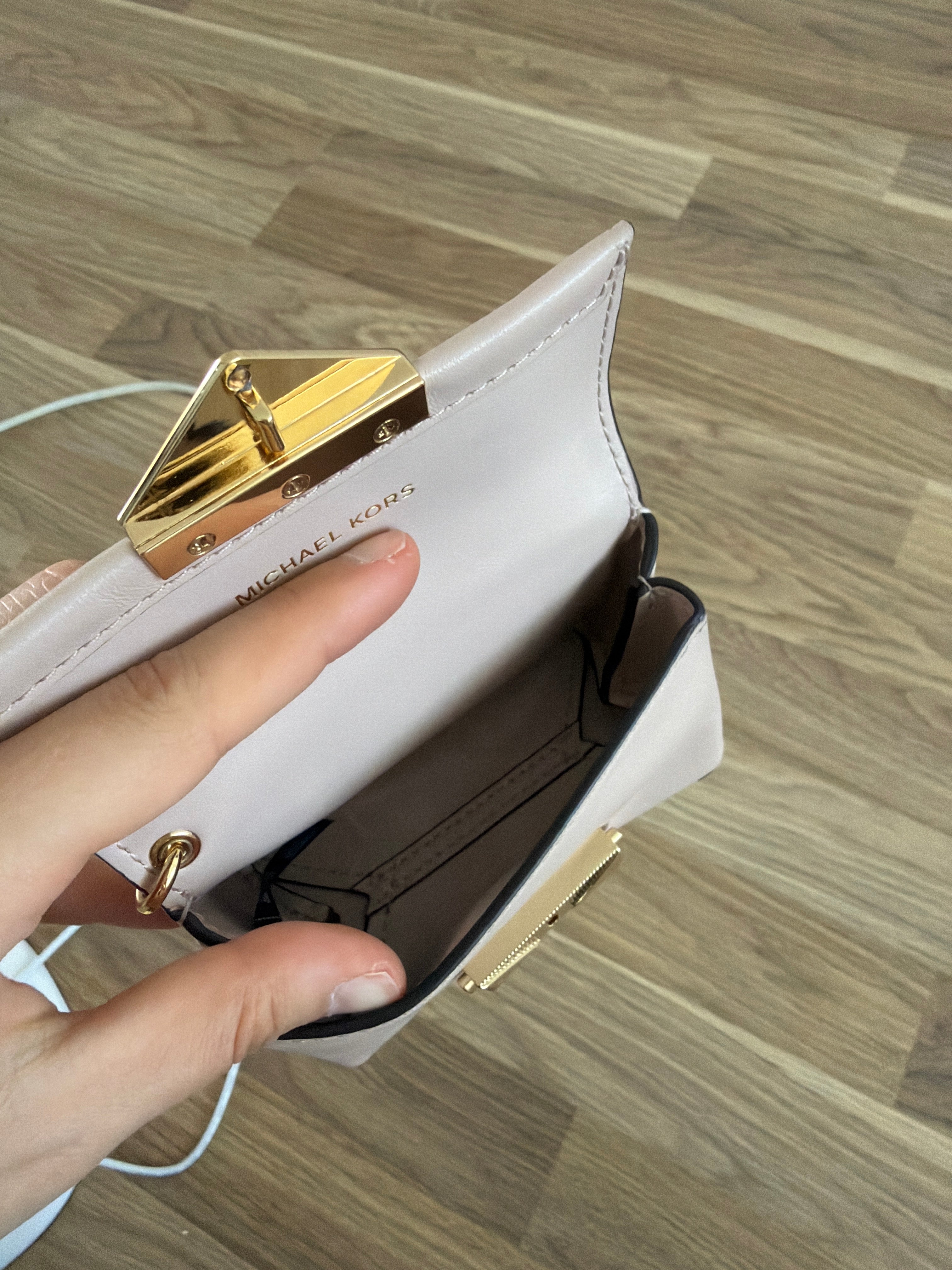 Michael Kors Cece Mini Flap Münzbörse Soft Pink Leder Neu