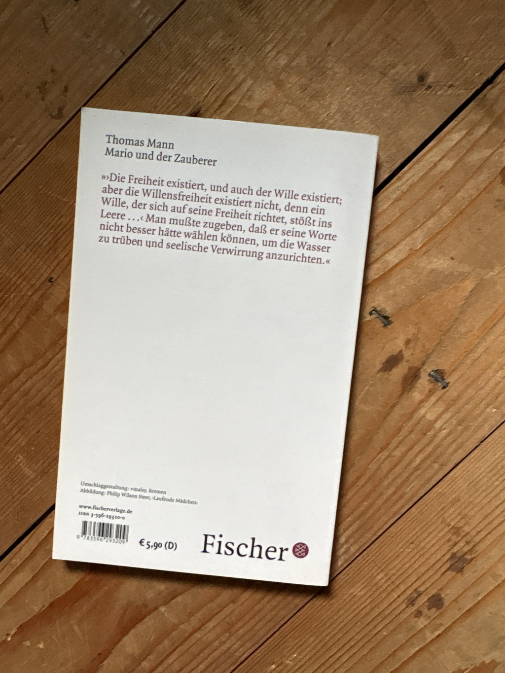 Thomas Mann – Mario und der Zauberer (Deutsch) Fischer Taschenbuch | Sehr gut