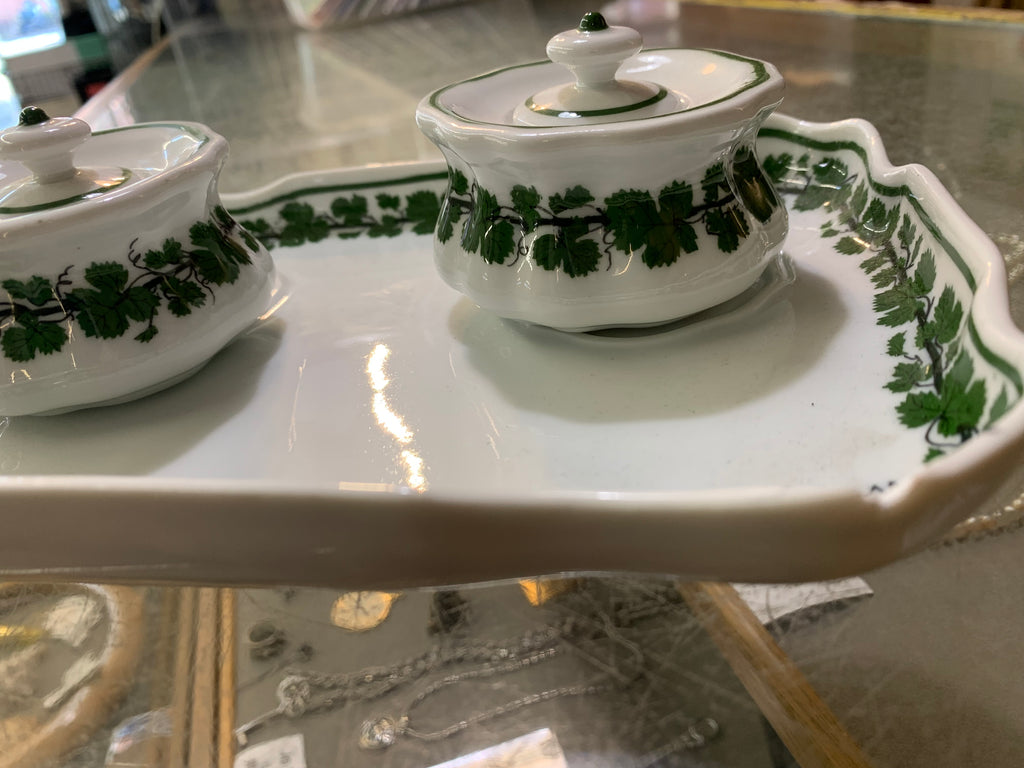 Meissen „Green Ivy“ 3-tlg. Gewürzset Porzellan, normal gebraucht