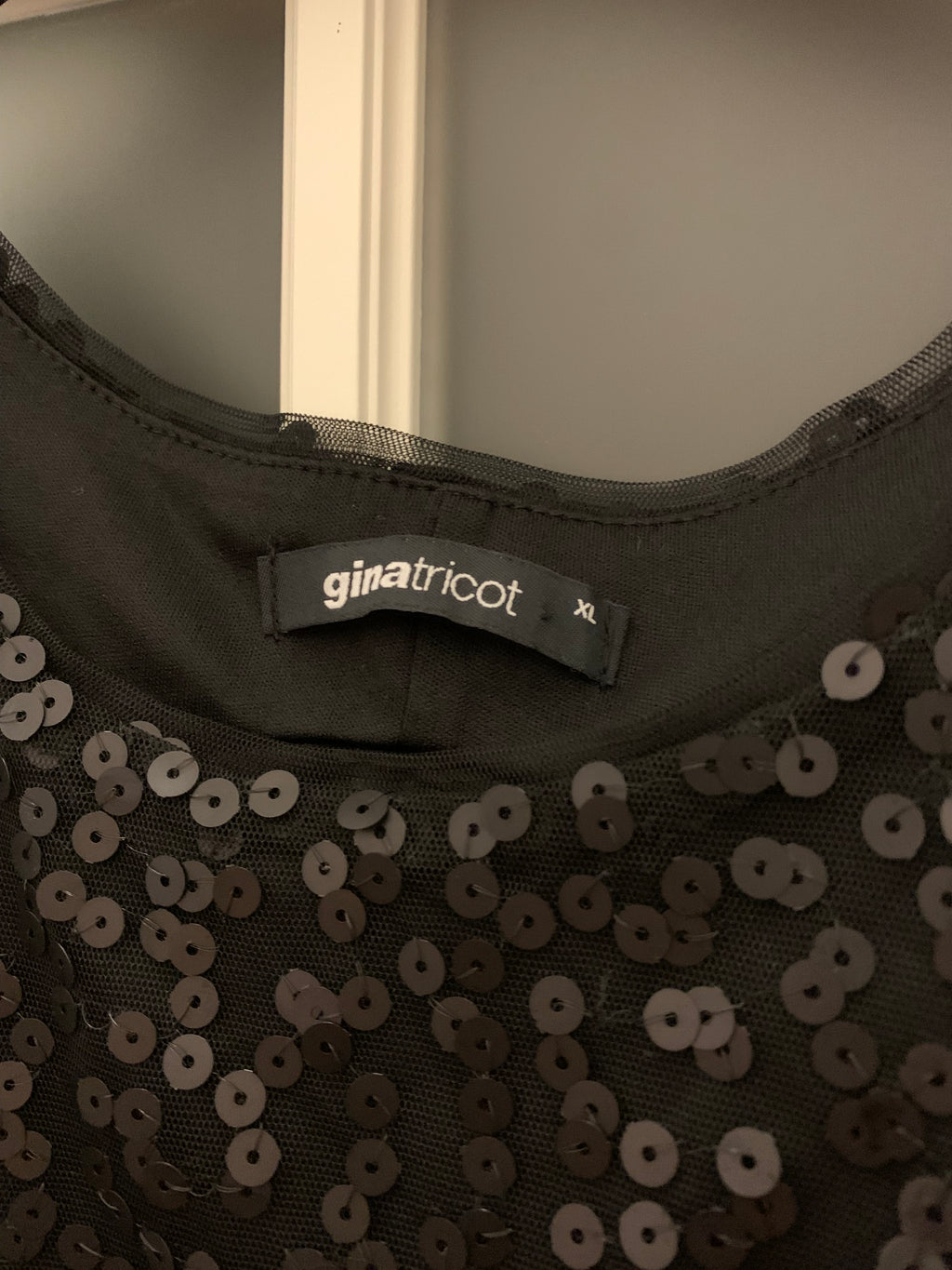 Gina Tricot Paillettenkleid – Schwarz, XL, Wie Neu