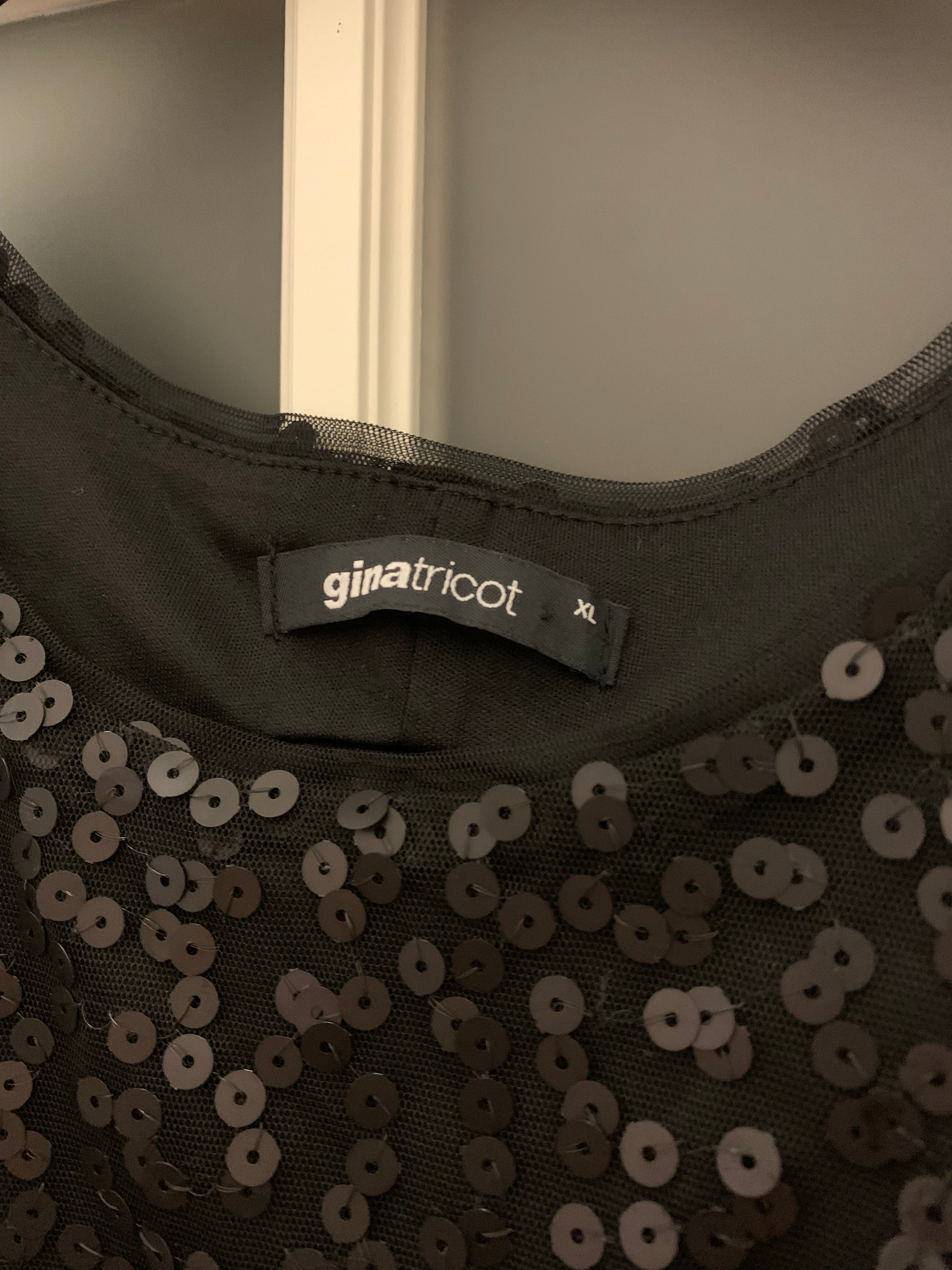 Gina Tricot Paillettenkleid – Schwarz, XL, Wie Neu