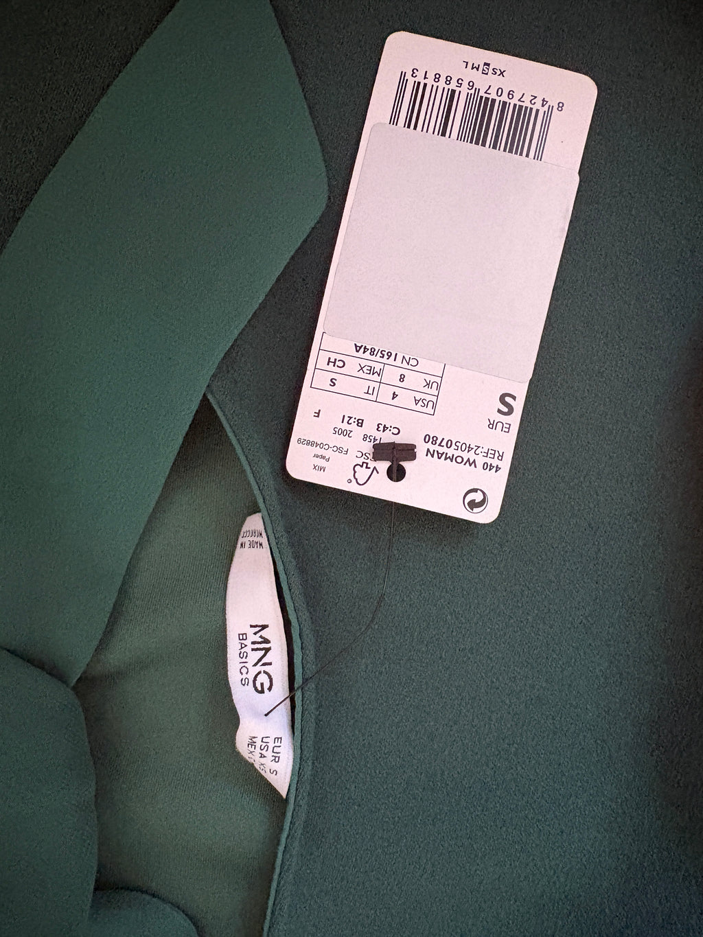 MNG Basics Bow-Back Dress – Aegean Teal, Size S, New with Tags