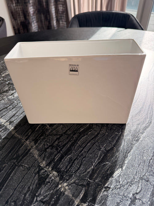 ASA Selection Weiß Rechteckiger Keramik Pflanztopf ca. 20 cm – Neu