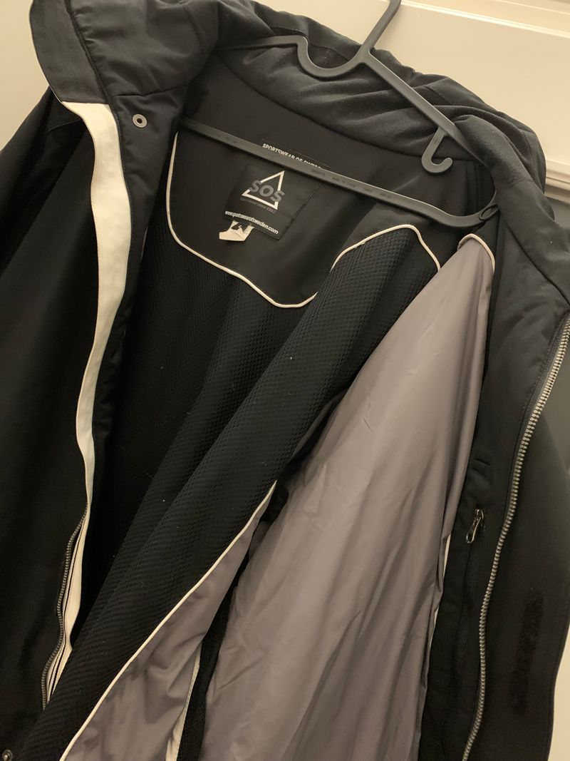 SOS Kula 3L Shell Jacket – Men’s, Black, Size L, Good, Visible Stains