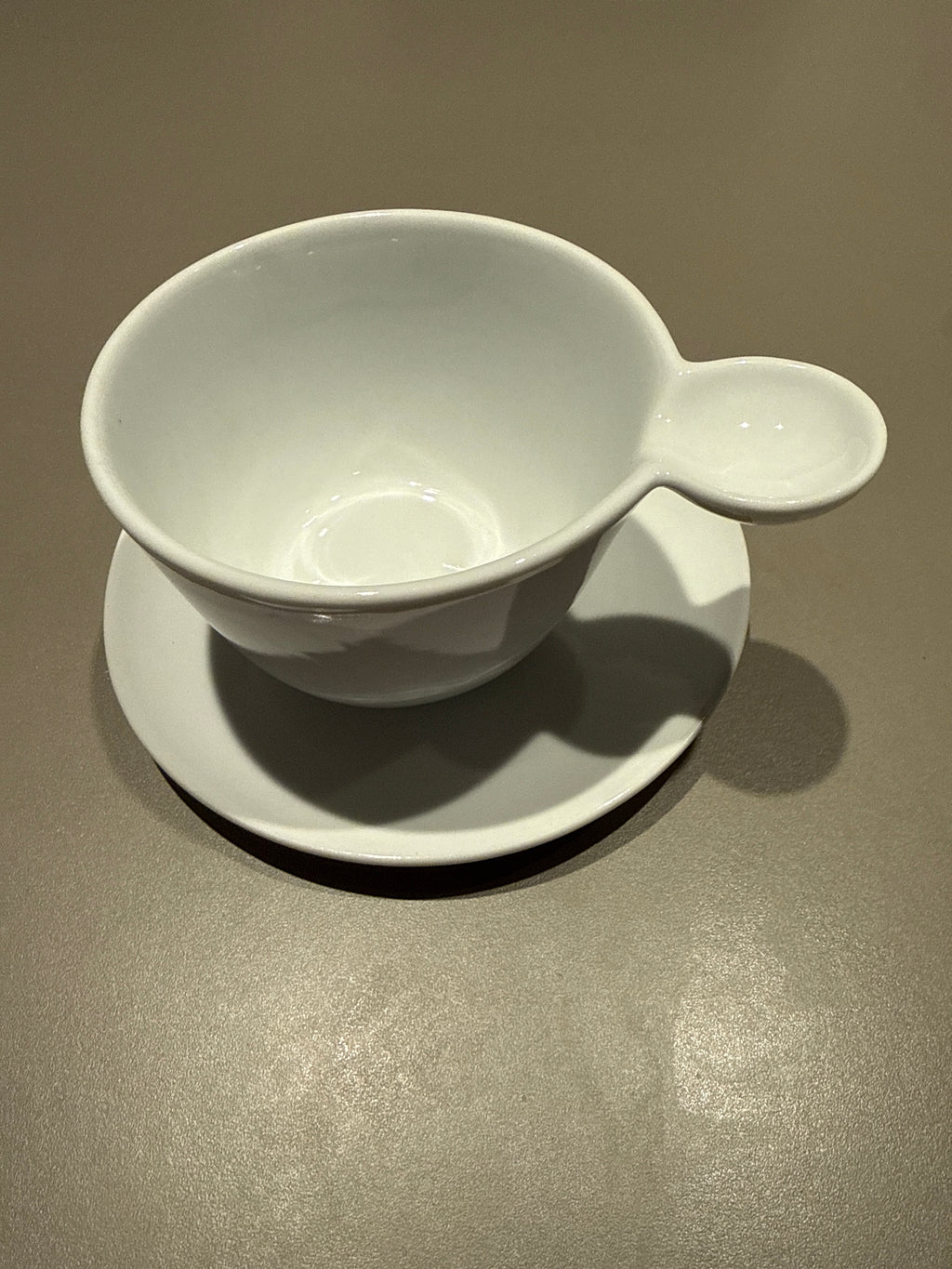 ASA SELECTION Grab-It Bowl 15 oz White Ceramic with Saucer, Good Condition