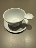 ASA SELECTION Grab-It Bowl 15 oz White Ceramic with Saucer, Good Condition