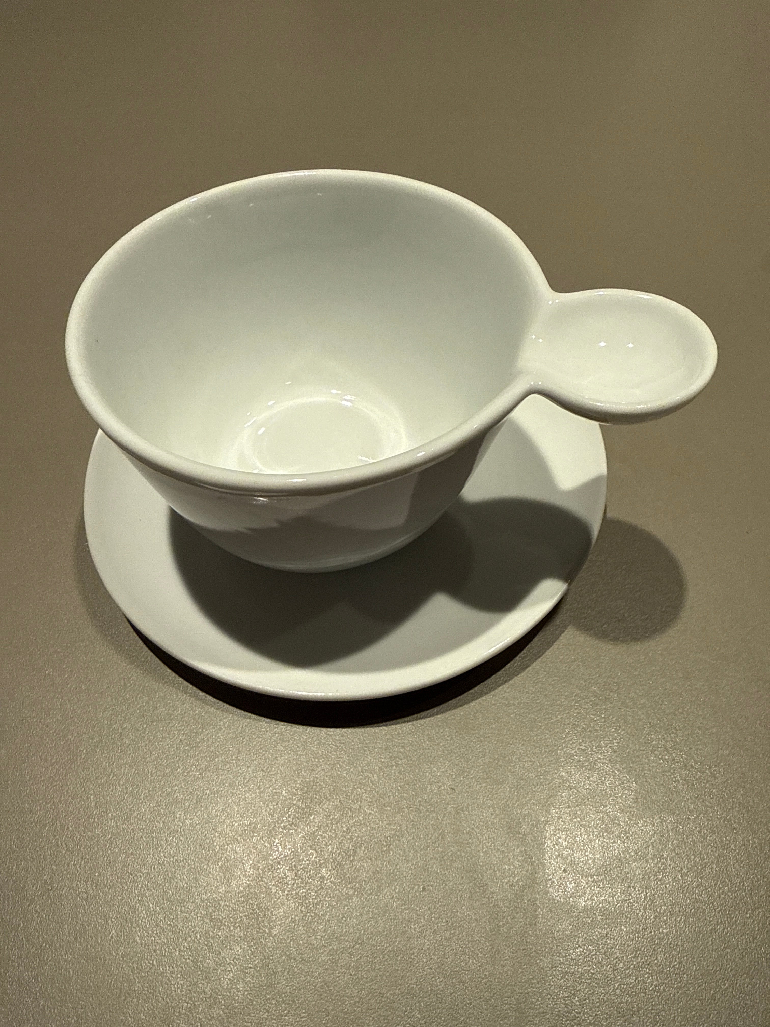 ASA SELECTION Grab-It Bowl 15 oz White Ceramic with Saucer, Good Condition