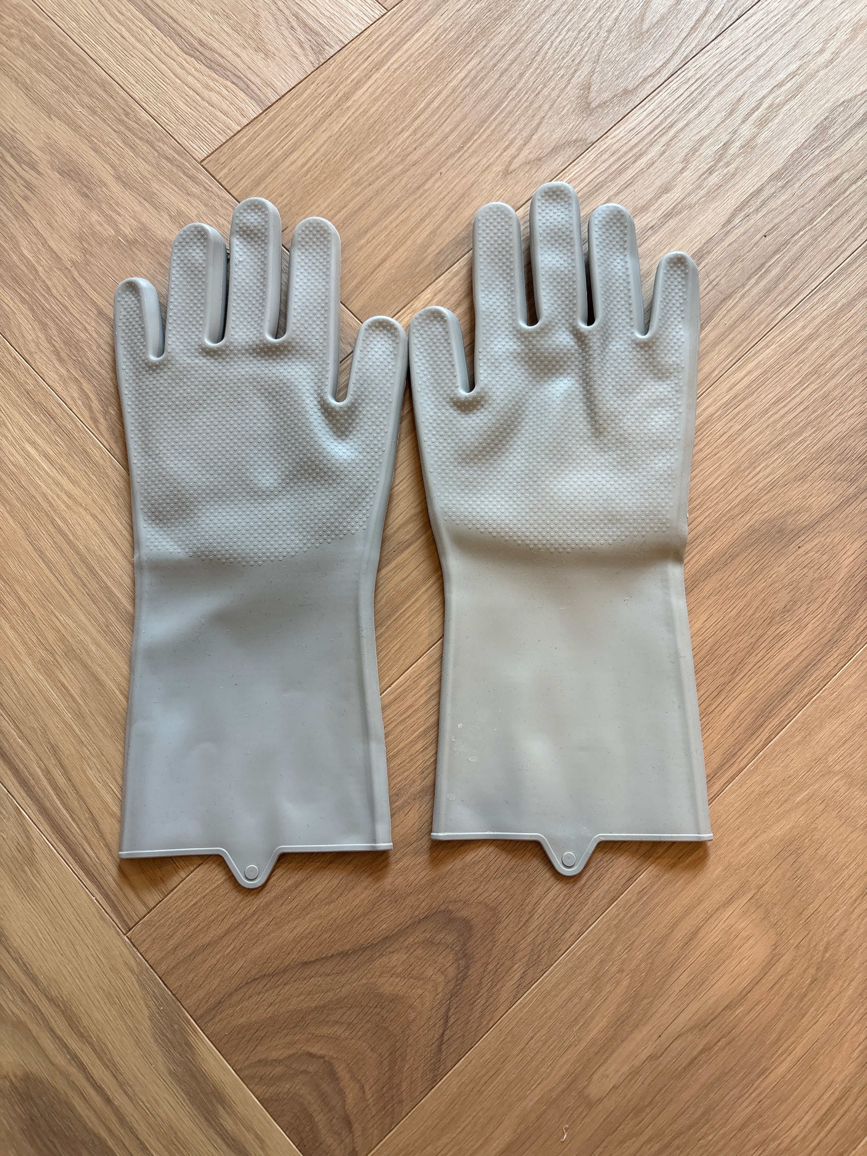 LHOME Magic Silicone Dishwashing Gloves Gray One Size – Very Good