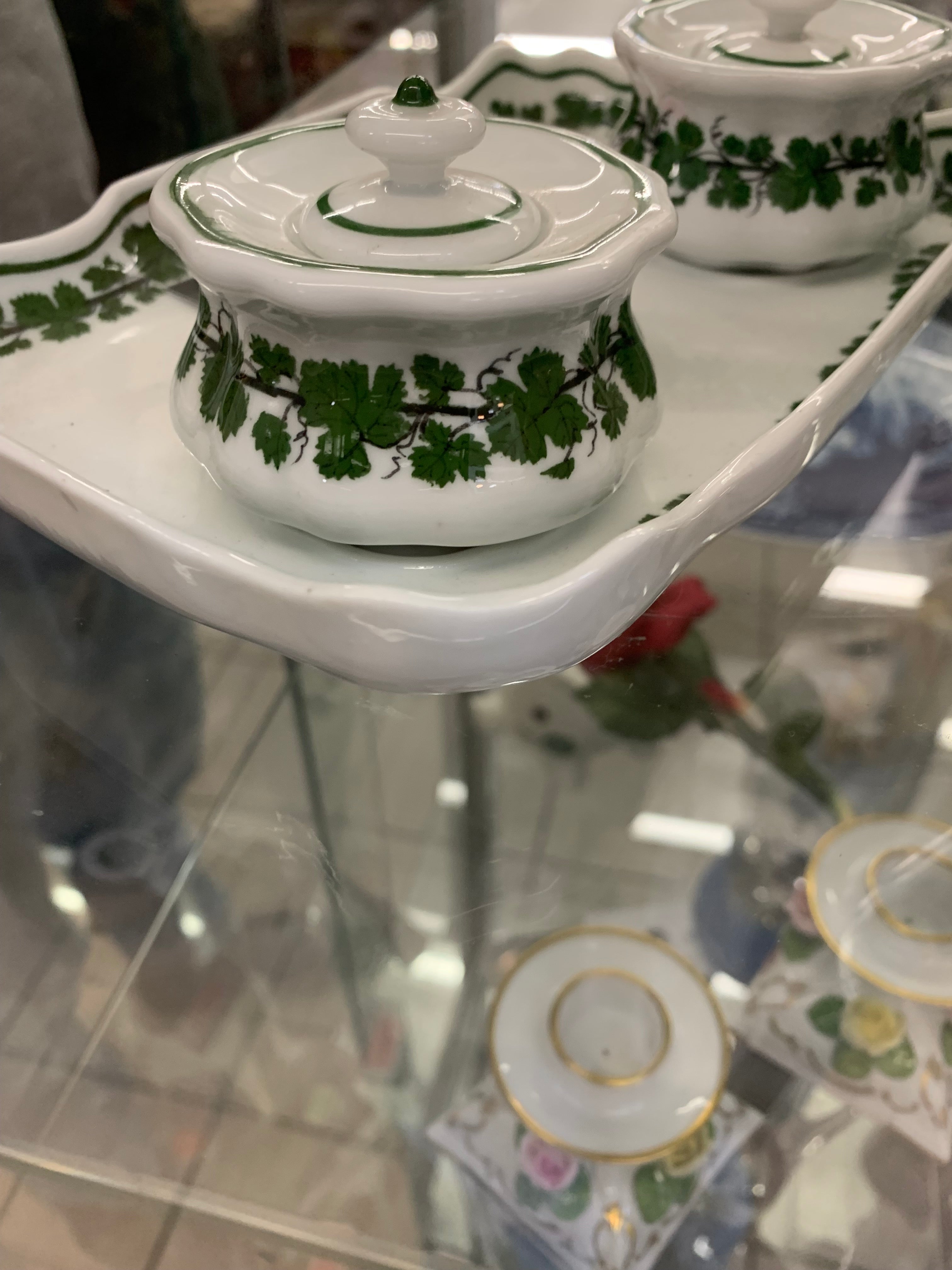 Meissen „Green Ivy“ 3-tlg. Gewürzset Porzellan, normal gebraucht