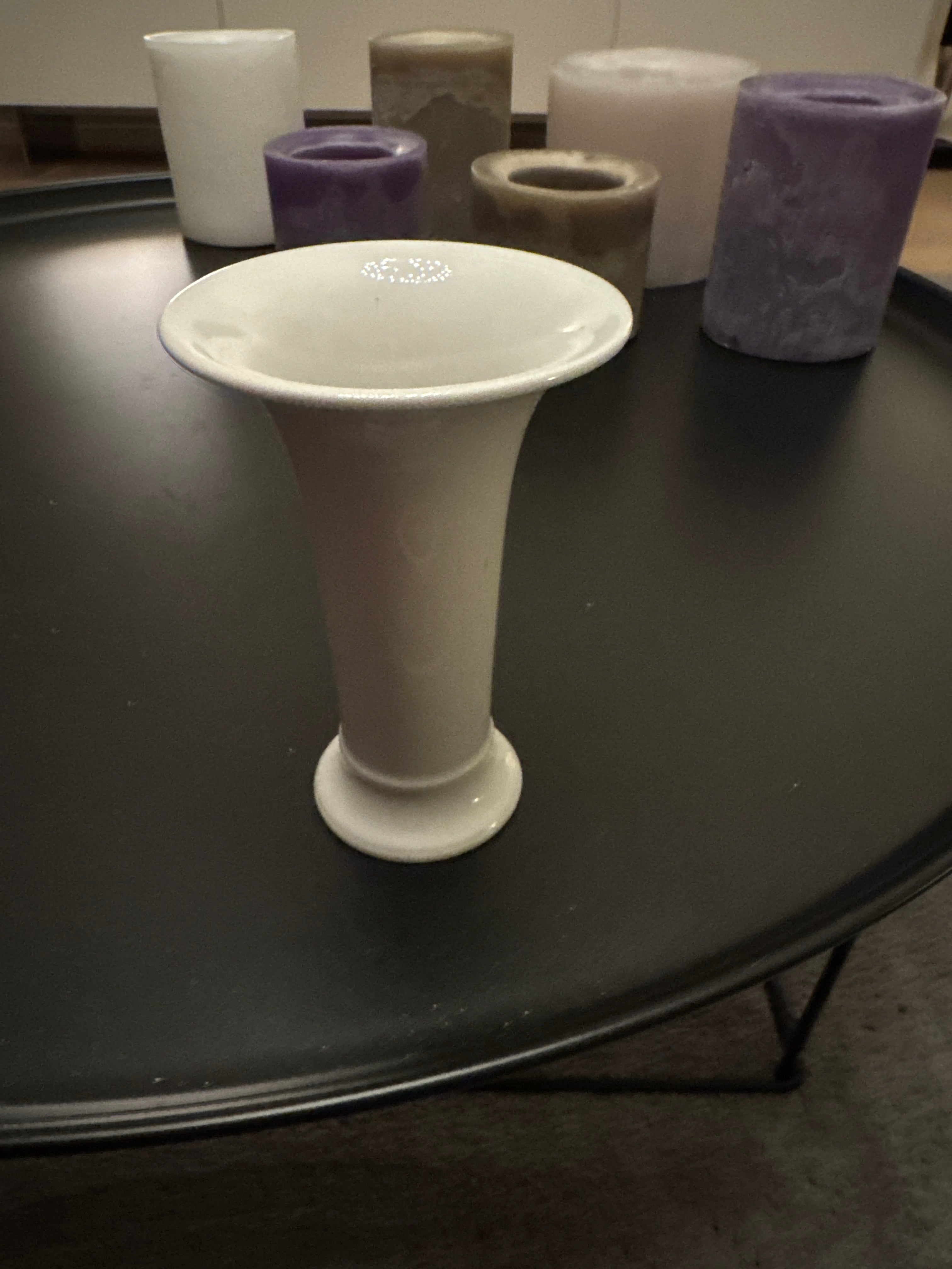 KPM Berlin Op Art Porcelain Vase, White, Good Condition, 15.5cm