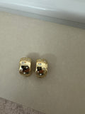 Vintage Swarovski Crystal Clip-On Earrings, Gold Tone, Medium, Very Good