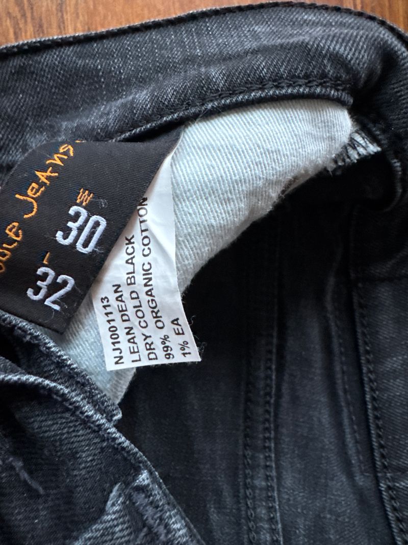 Nudie Jeans Lean Dean Dry Cold Black W30 L32 Organic Denim, Good Condition