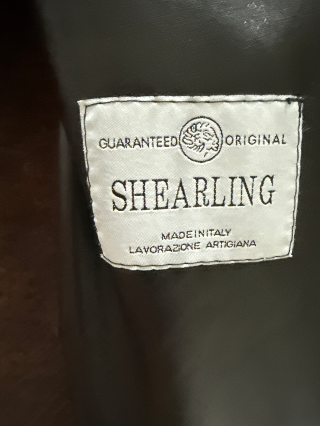 Genuine Shearling Ethan Hooded Coat, Dark Brown, Medium, Made in Italy, Very Good