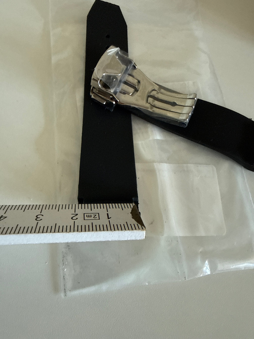 Schwarz/Gelb Kautschuk Armband für Omega Speedmaster Racing 19mm Sehr Gut