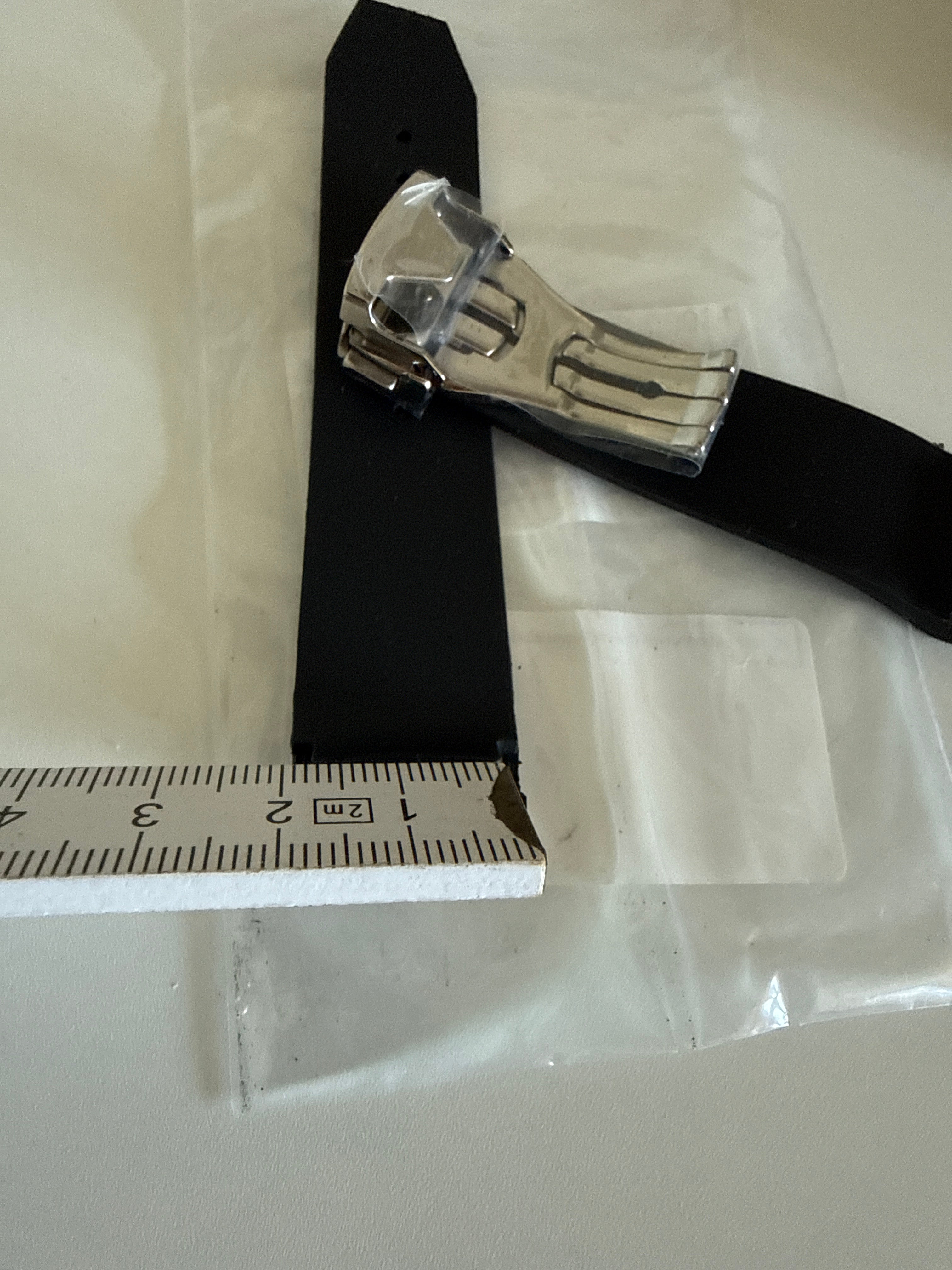 Schwarz/Gelb Kautschuk Armband für Omega Speedmaster Racing 19mm Sehr Gut